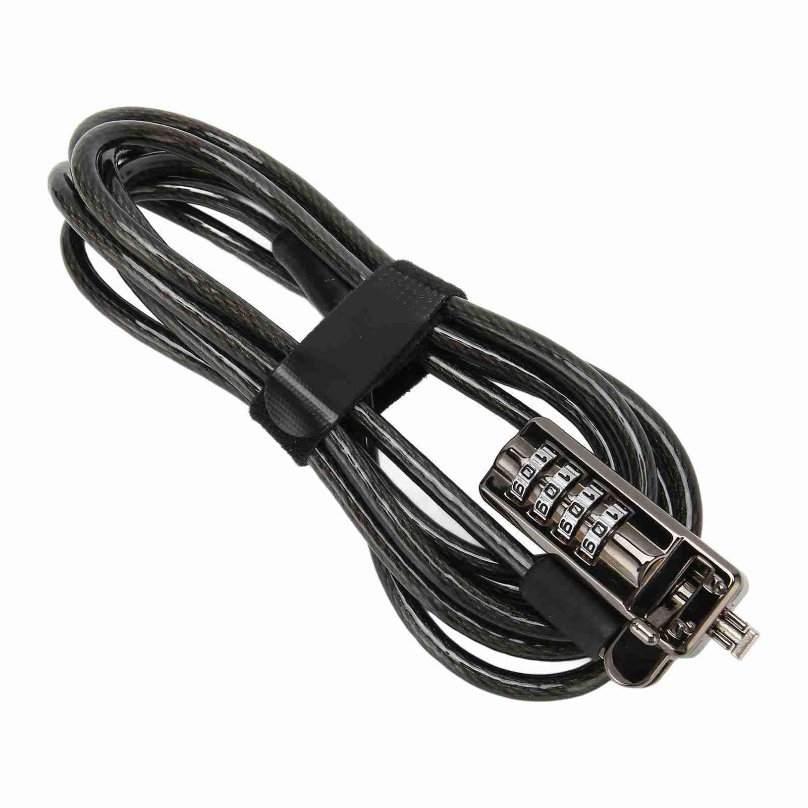 Garsent 4 Digit Combination Laptop Cable Lock - Anti Theft Security Lock with Adjustable Cable for HP Lenovo Dell NANO Hole Laptops (Black) - Perfect for Office, School, Coffee Shop & Travel Protection