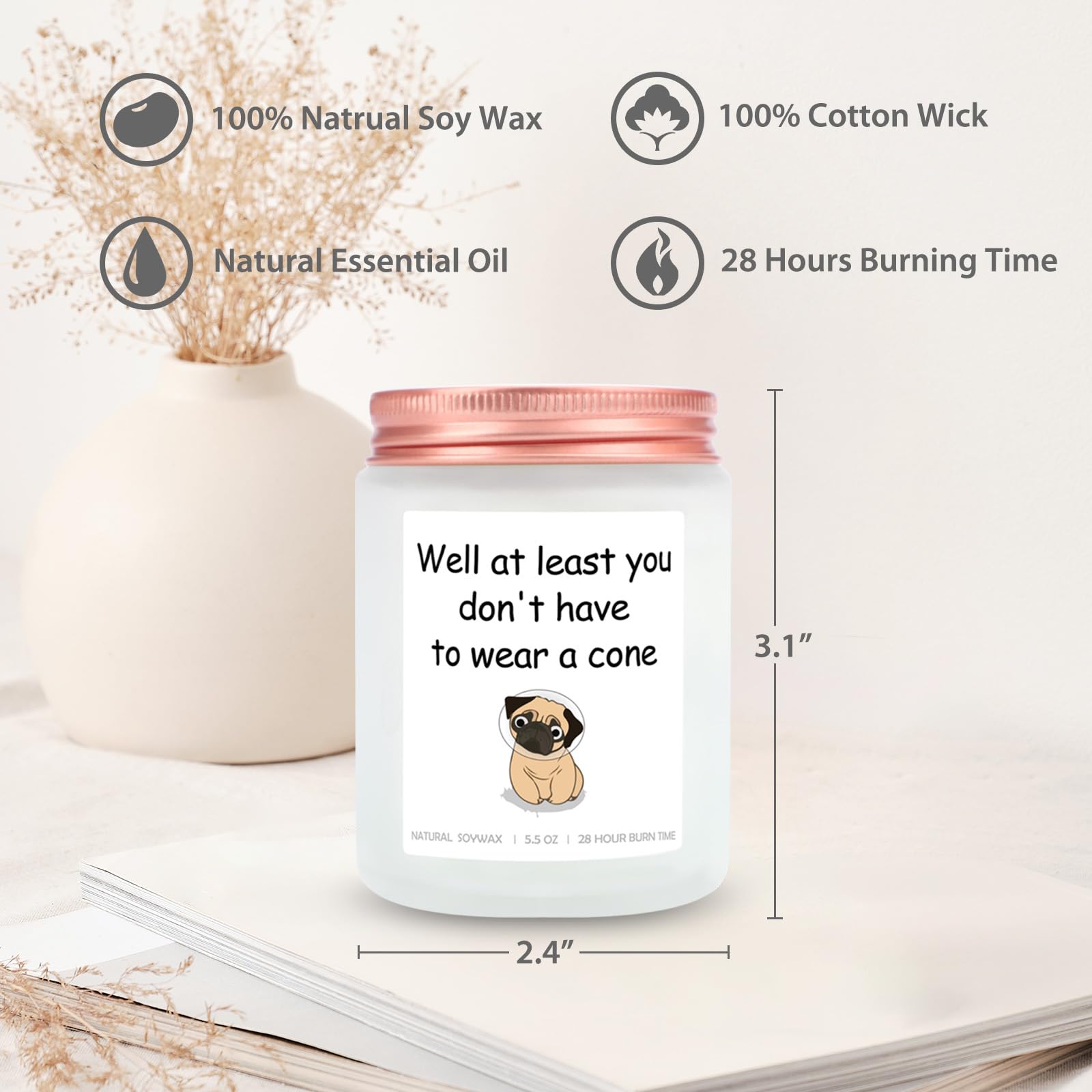 Funny Get Well Soon Gifts for Women & Men - Lavender Scented Candle (5.5 oz) | Humorous Recovery Gift for Friends | Relaxing Aromatherapy for Hospital, Home or Office