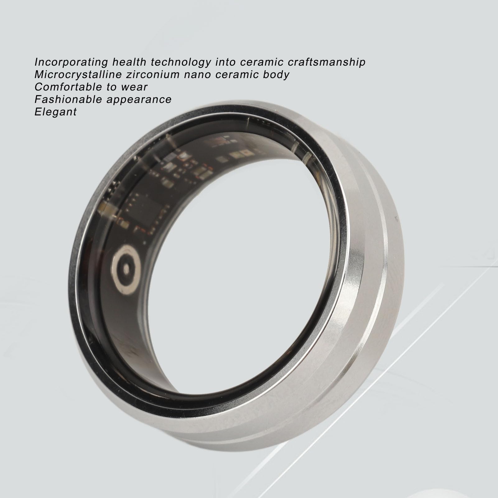 Smart Ring with Health & Sleep Monitoring, IP68 Waterproof Fitness Tracker, Step Counter & Photo Control - Silver (8) | Perfect for Workouts, Sleep Tracking & Daily Activity Monitoring