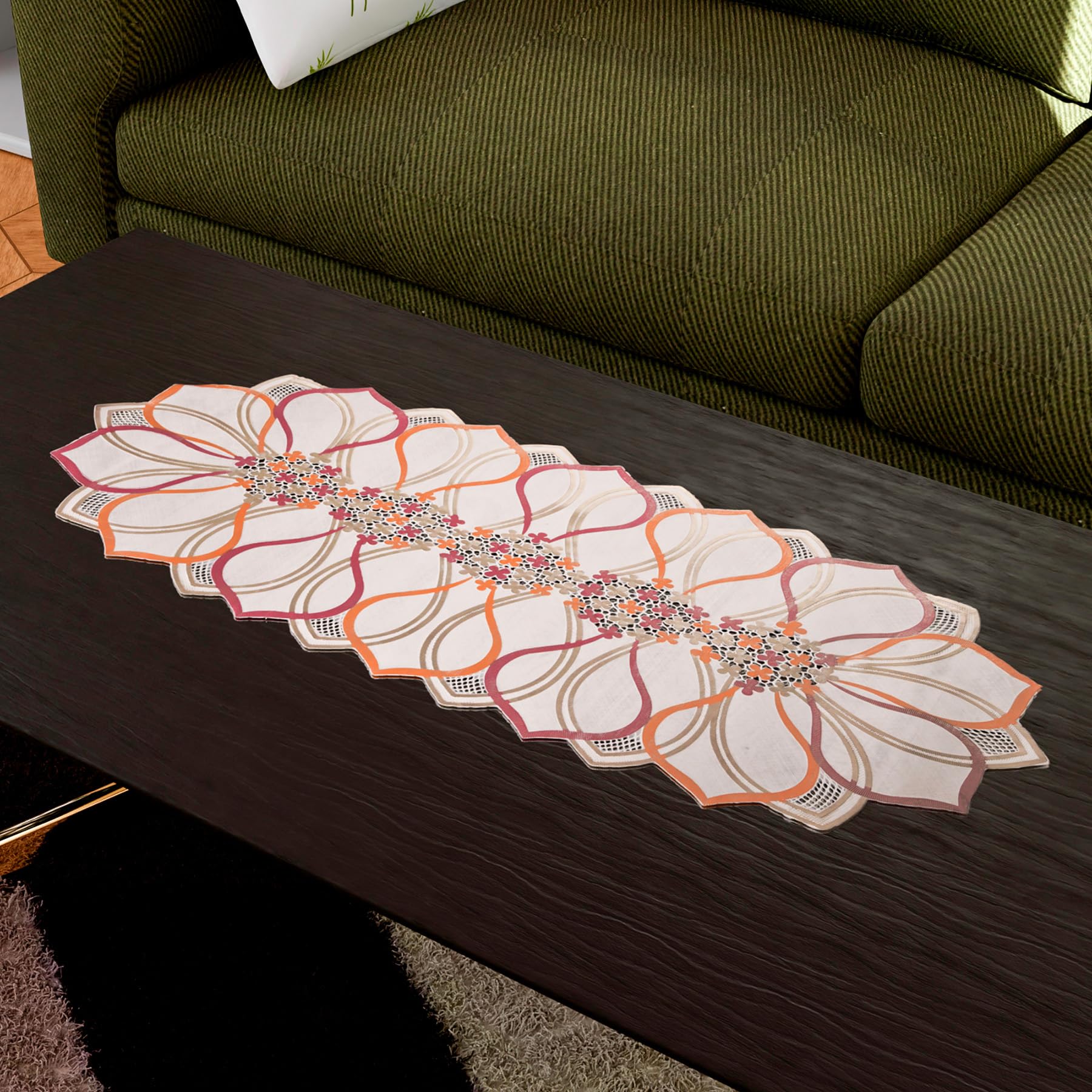 Elegant Golden Leaf PVC Table Runner for Dining Table Decor - Waterproof & Durable Home Centerpiece for Thanksgiving, Christmas, and Everyday Dining