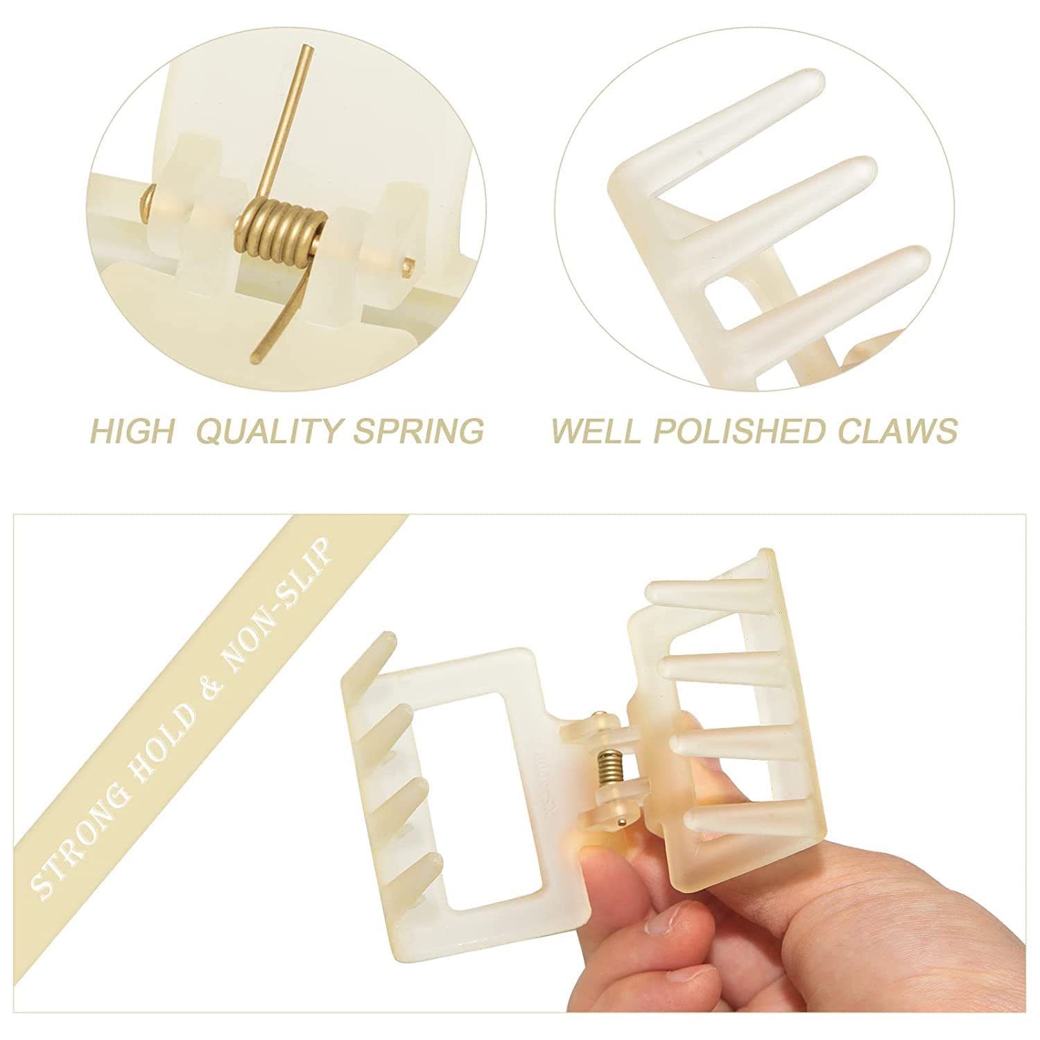 Glamifirsto Large Hair Clips for Women - Strong Hold Hair Claw Clips for Thick & Thin Hair (6-Pack) - Perfect Hair Accessories for Daily Styling, Work, Parties & Christmas Gifts