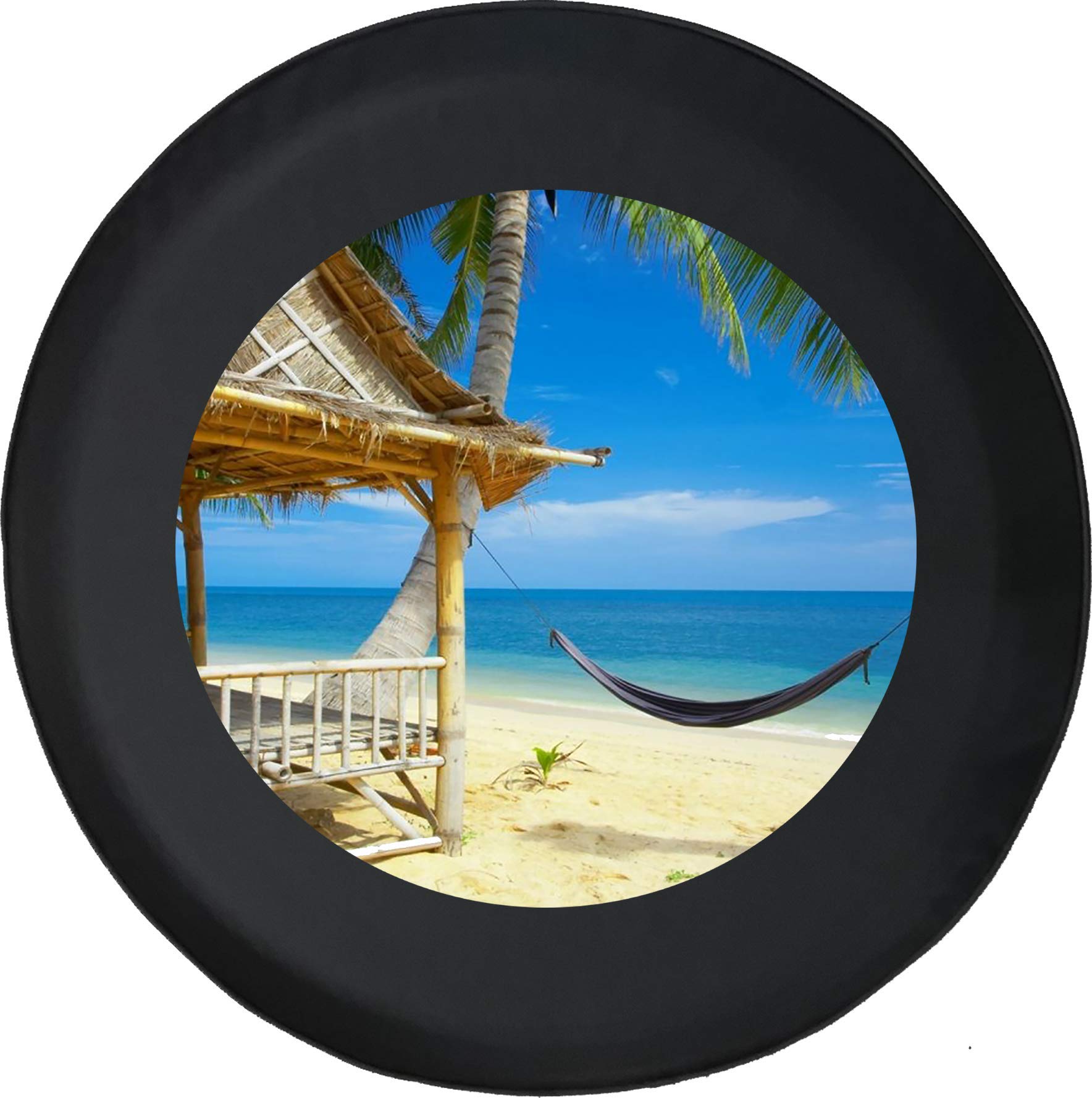 32 Inch Black Spare Tire Cover for Beach, Ocean & Offroad Adventures - Durable 4x4 Accessory for Trucks, SUVs & Jeeps