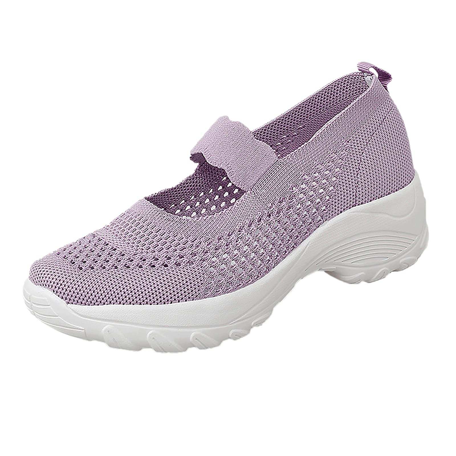 Women's Platform Loafers - Breathable Mesh Summer Sneakers with Wedge Heel & Slip-On Design - Perfect for Casual Wear, Work, and Travel Outfits