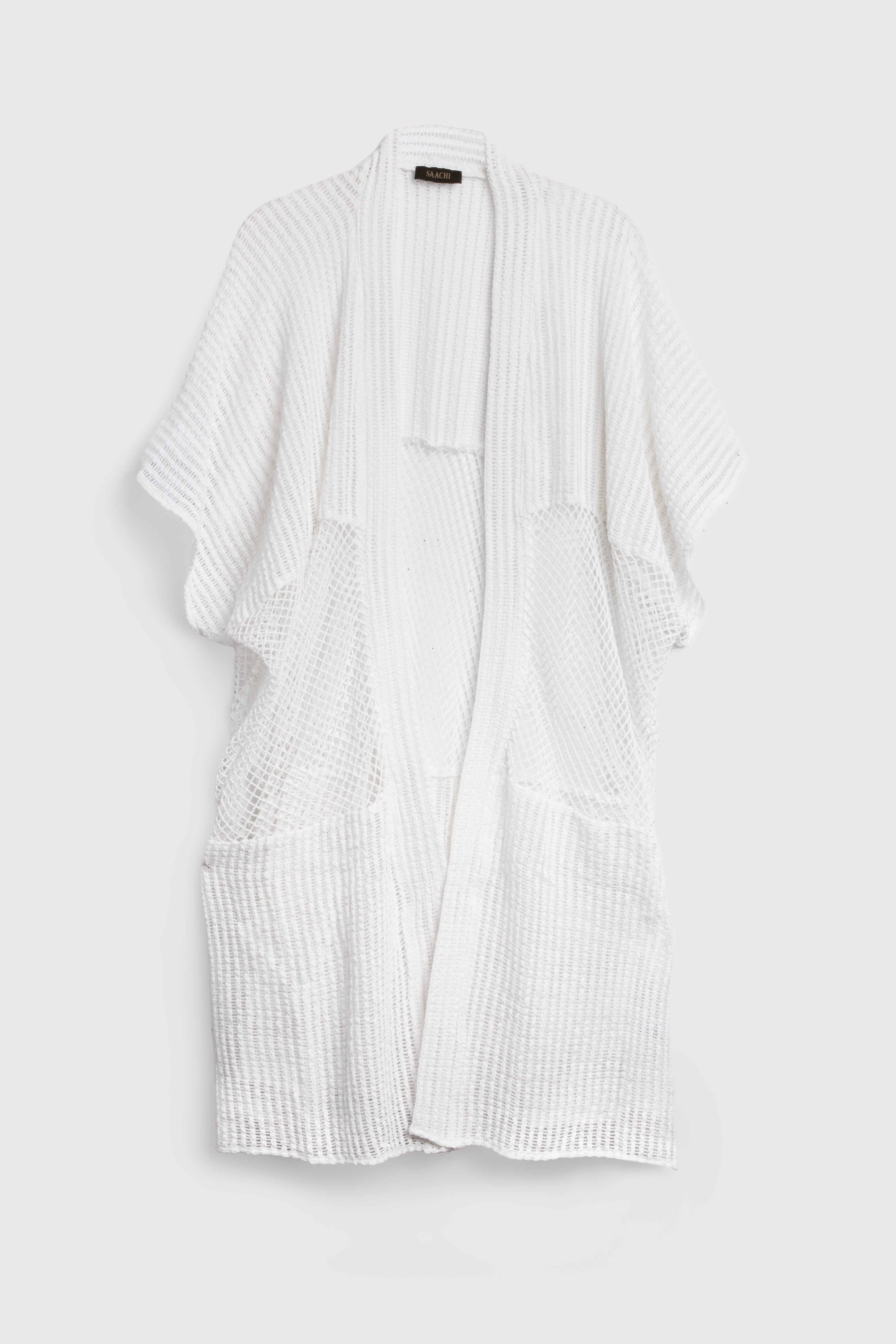 Stylish Open Knit Cover Up - Mixed Media Beachwear for Women | Perfect for Beach, Pool, and Summer Outings