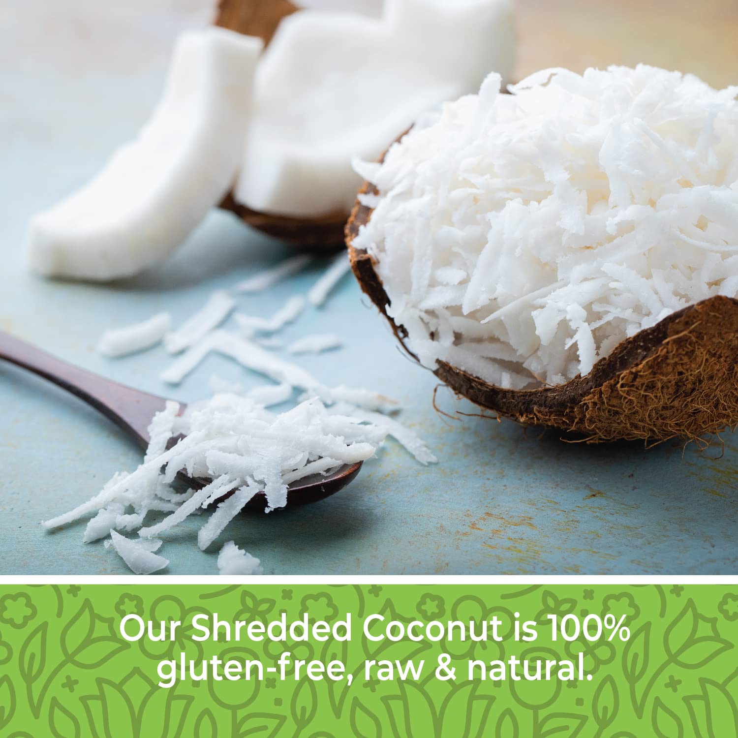 Herbaila Unsweetened Shredded Coconut Flakes - 1 lb (16 oz) | All Natural, Non-GMO, Dried Coconut Shavings for Baking, Cooking & Smoothies | Premium Quality Coconut Flakes for Desserts, Granola & Healthy Snacks