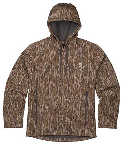 Browning Wicked Wing Smoothbore Hoodie - Mossy Oak Bottomland Camo Hunting Jacket for Men | Waterproof & Windproof Outdoor Gear for Duck Hunting & Cold Weather Activities