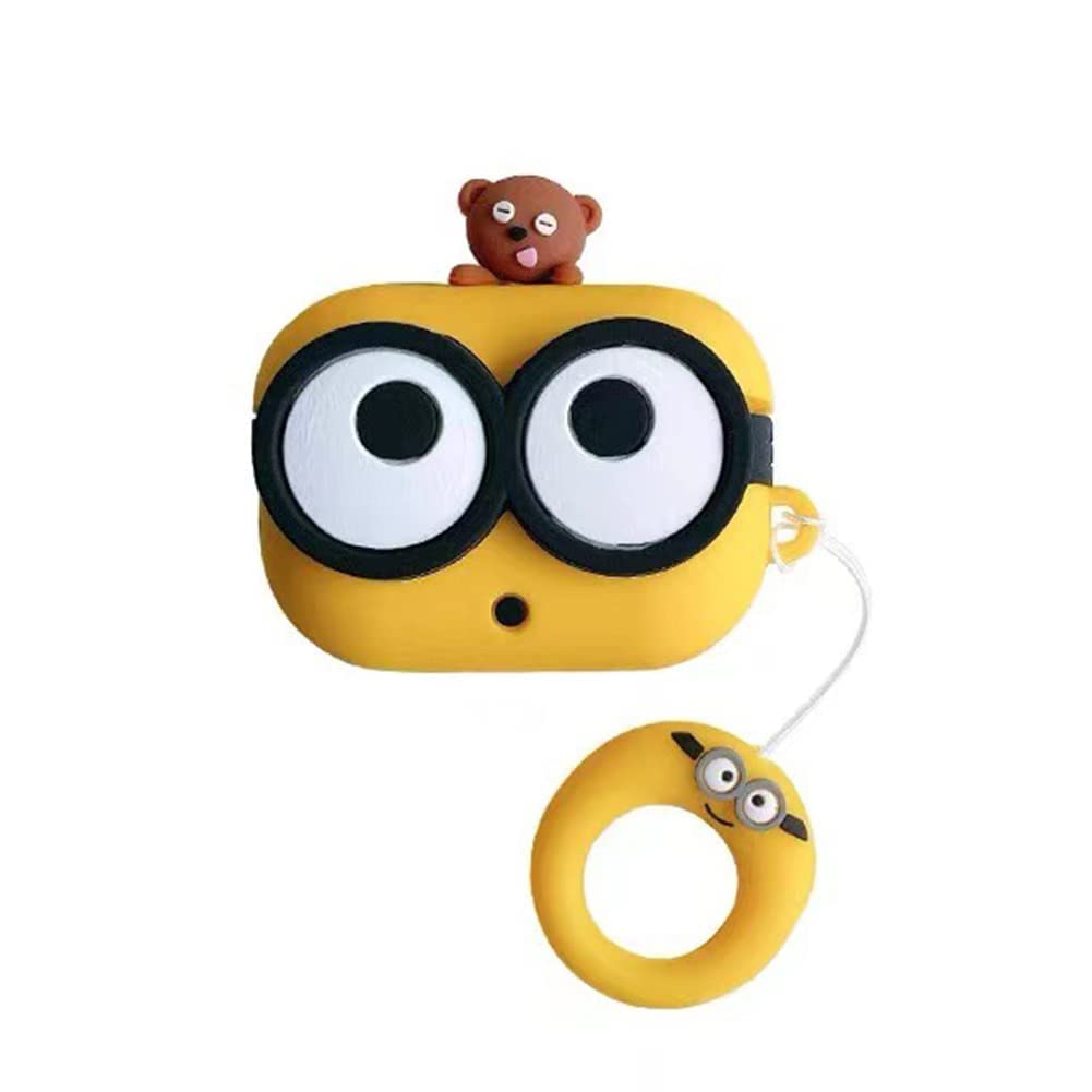 3D Cartoon Cute Silicone Case Compatible with AirPods Pro - Yellow Protective Cover for Men & Women | Perfect for Travel, Work & Daily Use