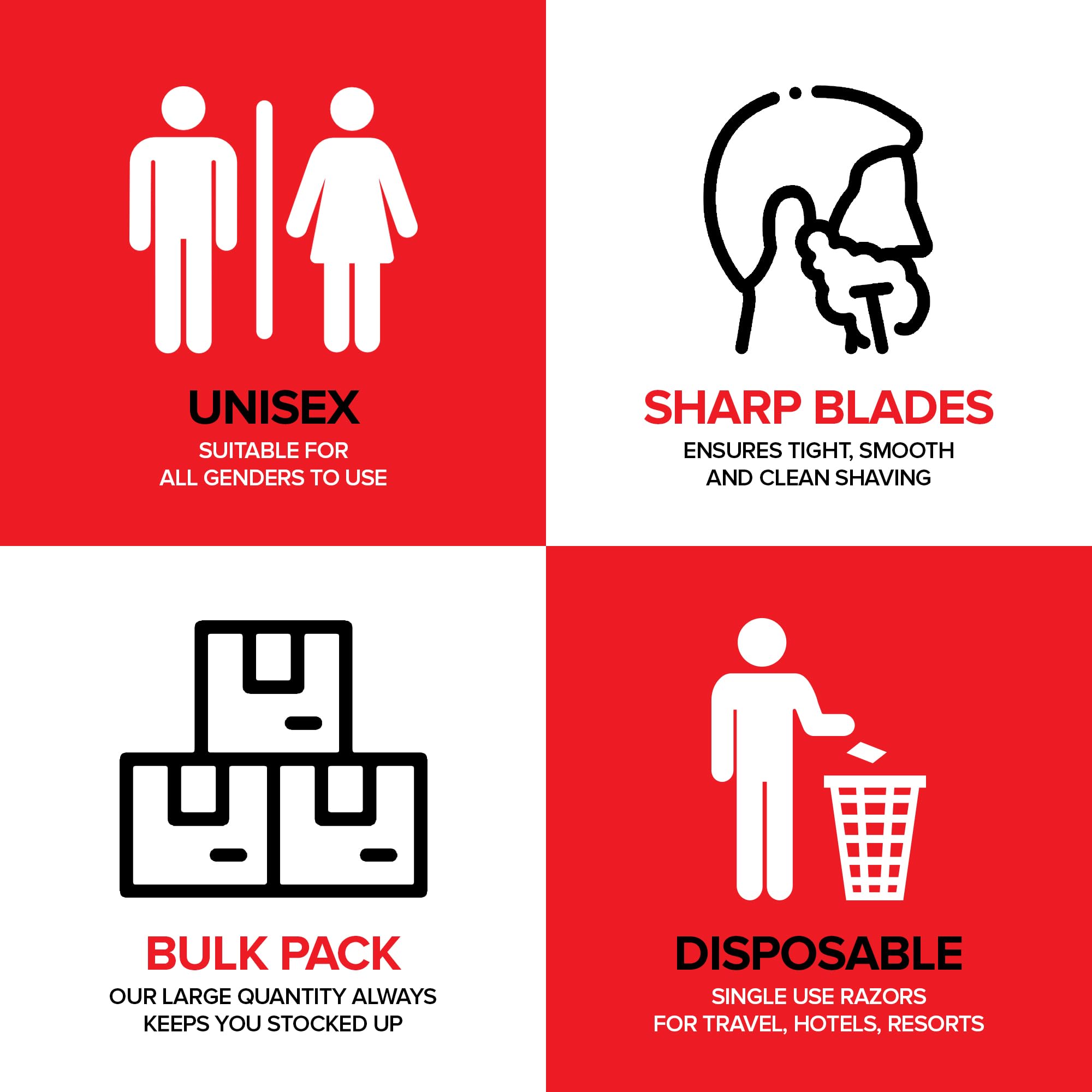 Bulk Disposable Razors 100 Pack - Twin Blade Razors for Men & Women, Individually Wrapped Shaving Razors for Travel, Tattoo Equipment, Care Packs, BnB Toiletries - Perfect for Home Use, Hotels, Grooming Kits & Emergency Shaving Needs