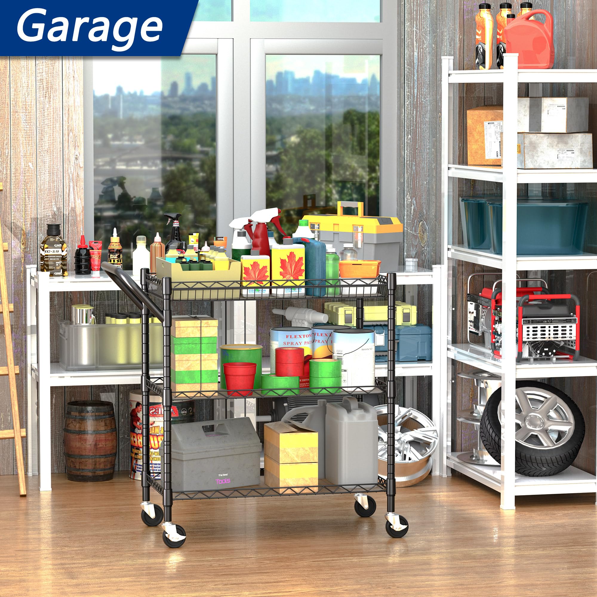 REGILLER 3-Tier Heavy Duty Rolling Utility Cart - 18