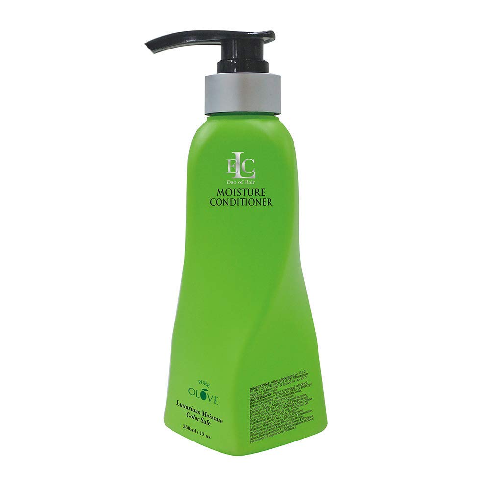 ELC Pure Olive Moisturizing Shampoo & Conditioner Set - 12 oz Each with Travel Pouch (3-Piece Bundle) for Soft, Hydrated Hair - Perfect for Travel, Gym & Daily Hair Care