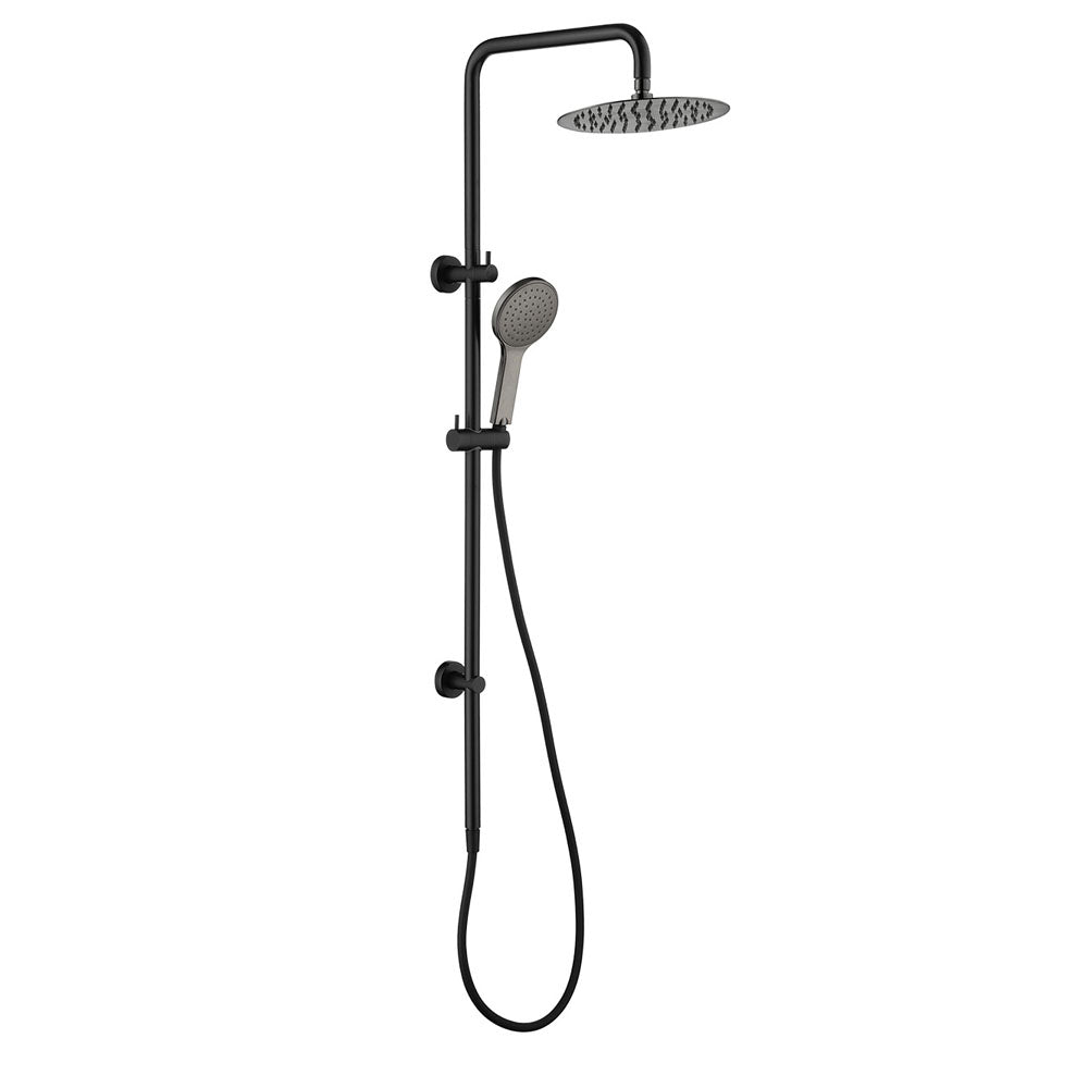 Fienza Kaya Twin Shower Head - Matte Black Finish - High Pressure Rainfall & Handheld Combo for Luxurious Bathroom Experience | Perfect for Master Bath, Spa Retreat & Guest Bathrooms