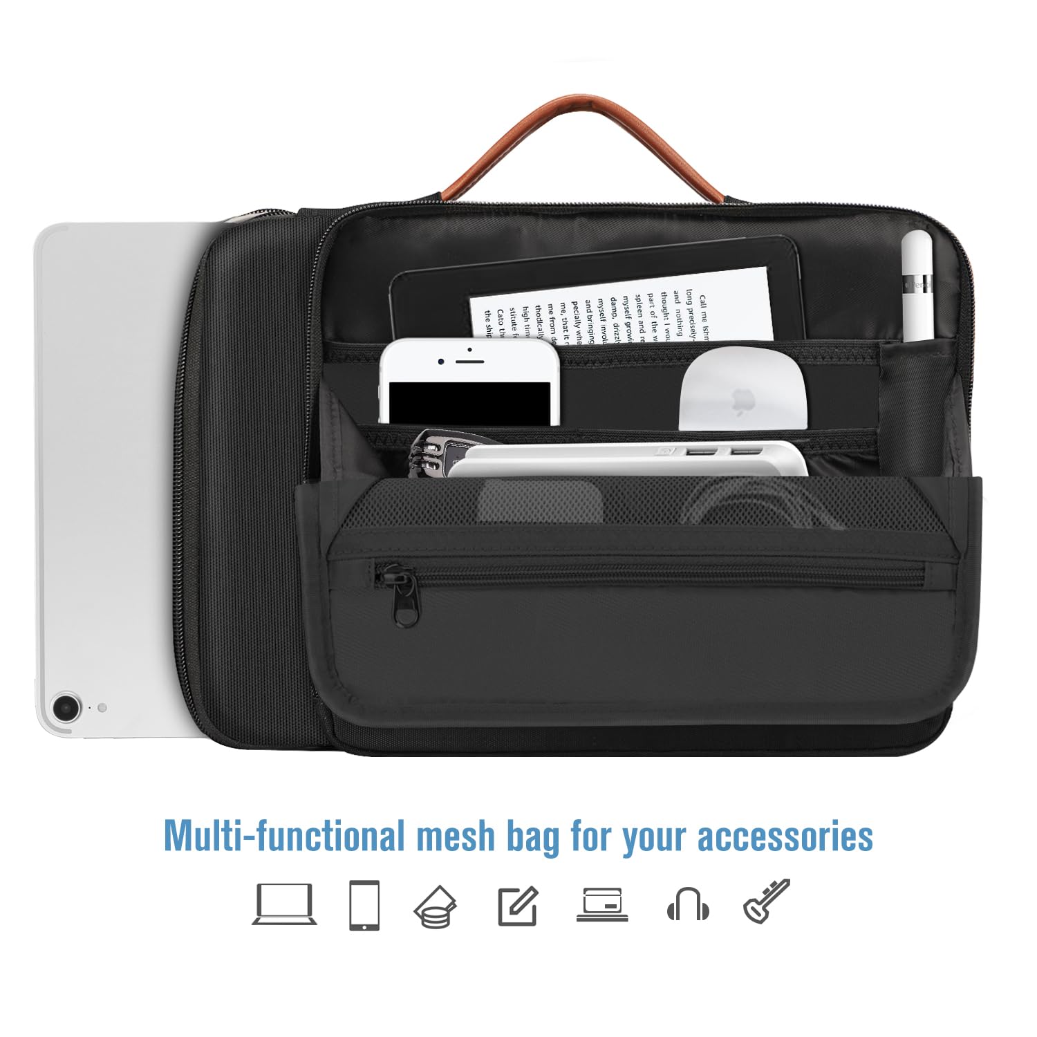 FINPAC 12.9-13 Inch Laptop Sleeve Case - Premium Protective Bag for MacBook Pro, MacBook Air & iPad Pro/Air - Waterproof Briefcase with Shoulder Strap - Perfect for Work, Travel & School Use