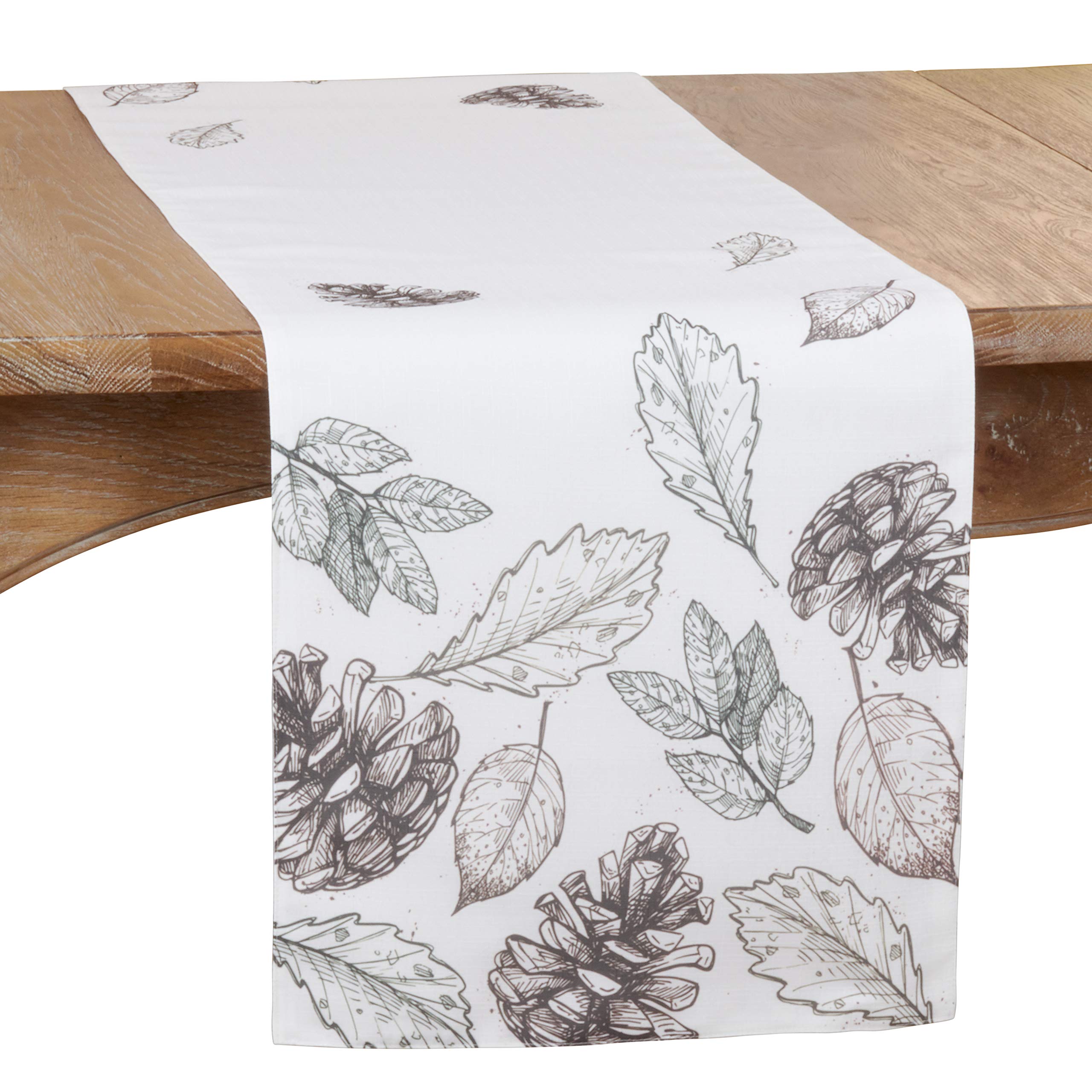 Autumn Leaf & Pinecone Table Runner - Natural Rustic Decor for Thanksgiving, Fall Weddings, and Seasonal Home Decor