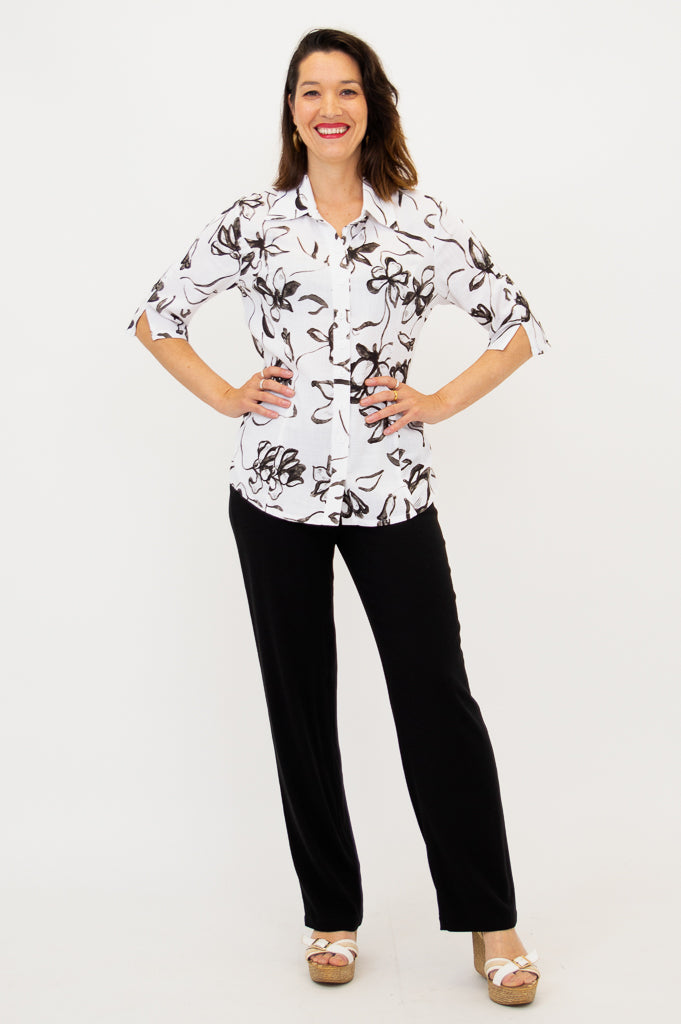 Lorine Blouse - Soft & Comfortable Linen Bamboo Blend Women's Top for Casual Wear, Office & Summer Outfits