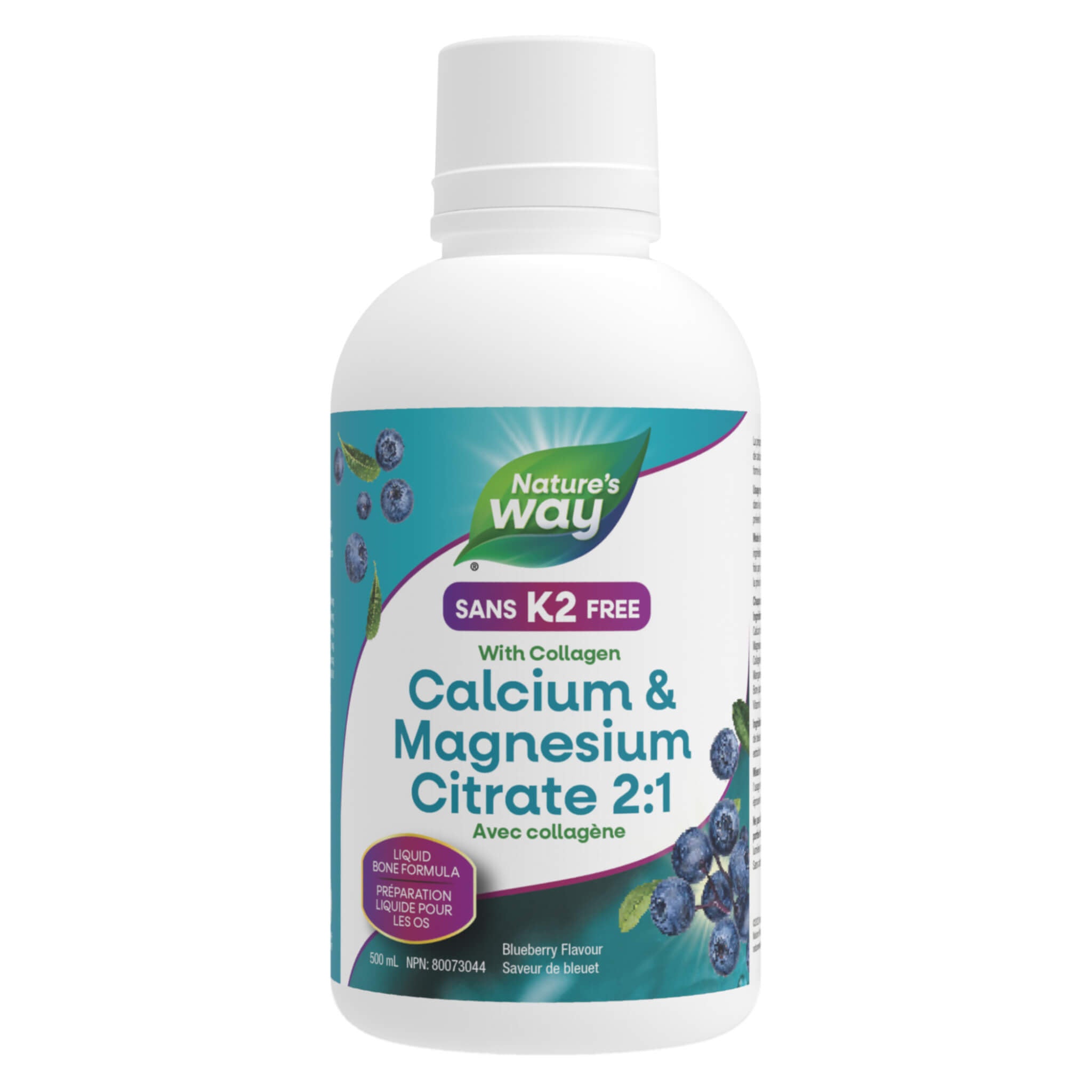 Calcium & Magnesium Citrate with Collagen Supplement - K2 Free, Blueberry Flavor - Supports Bone Health & Joint Function - Perfect for Active Lifestyles & Post-Workout Recovery