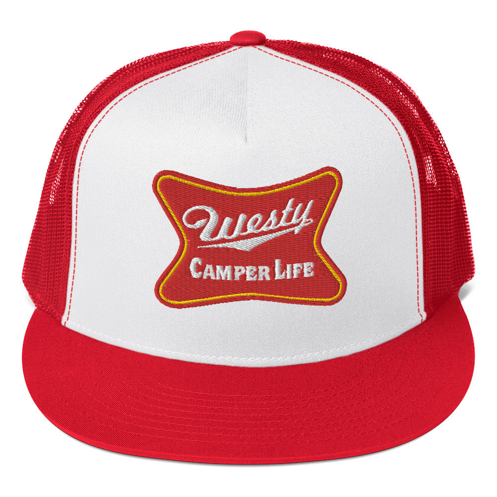 Westy Camper Life Trucker Hat - Vintage Style Adjustable Baseball Cap for Outdoor Adventures, Road Trips & Camping