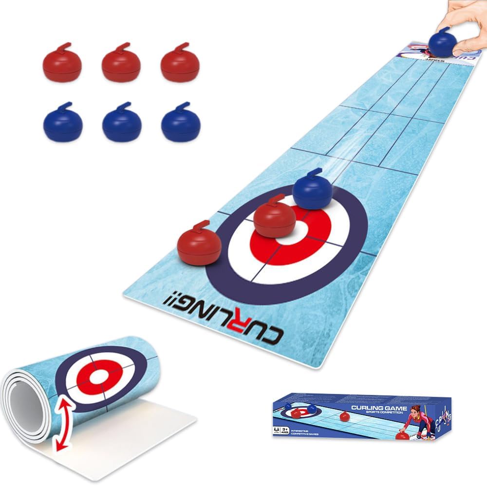 Multiplayer Battle Tabletop Game - Hovering Curling Strategy Board Game Set for Family & Kids | Sports-Themed Desktop Battle Game for Parent-Child Interaction & Party Fun | Perfect for Indoor Play, Game Nights & STEM Learning