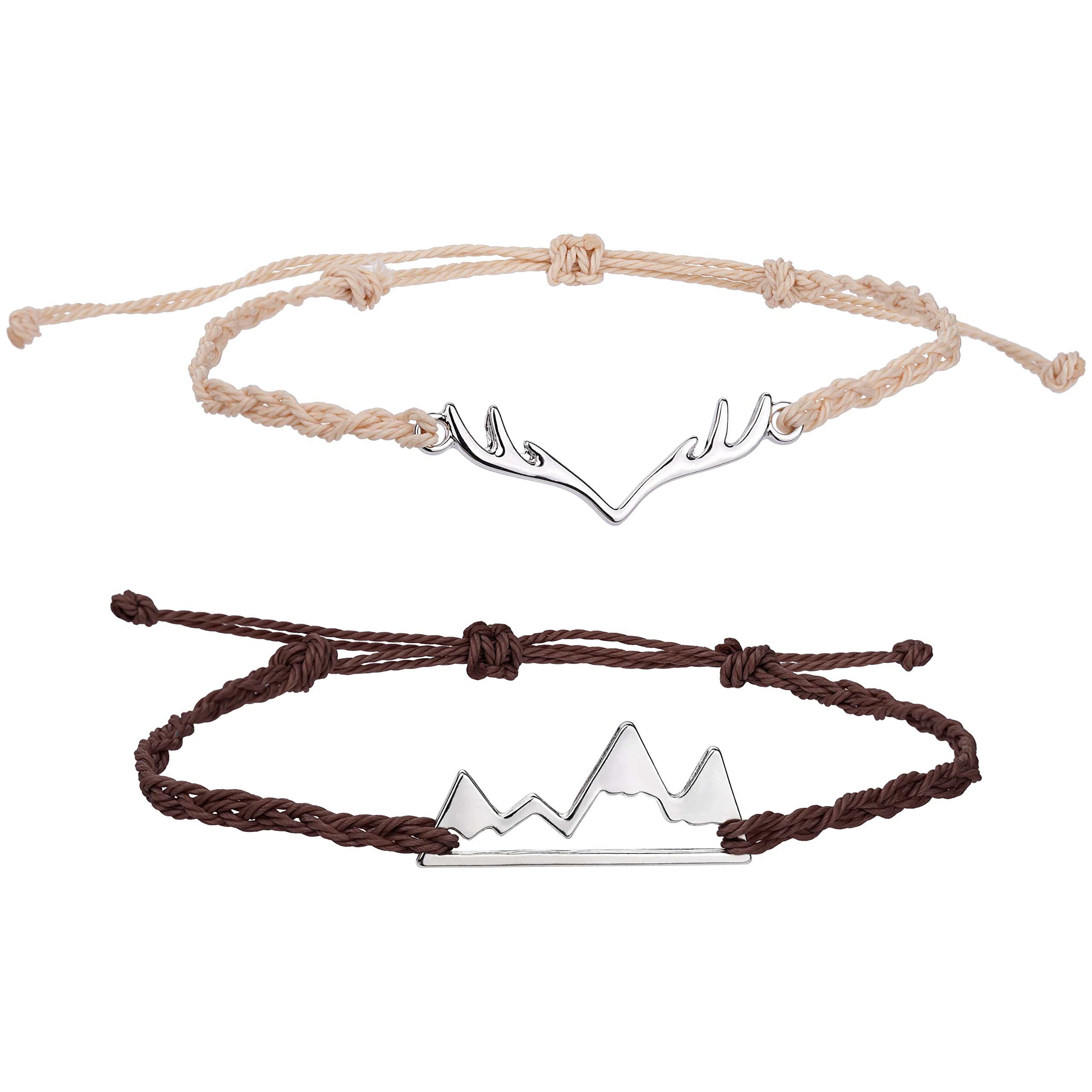 Deer Antler Adjustable Bracelet for Women & Men - Nature Inspired Mountain Jewelry with Snowy Range Design - Perfect for Hiking, Camping & Outdoor Adventures
