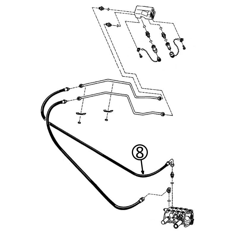 Bobcat 953 Hydraulic Hose for Arm Pivot in Auxiliary Circuit - Heavy-Duty Replacement Part for Construction & Excavation Equipment
