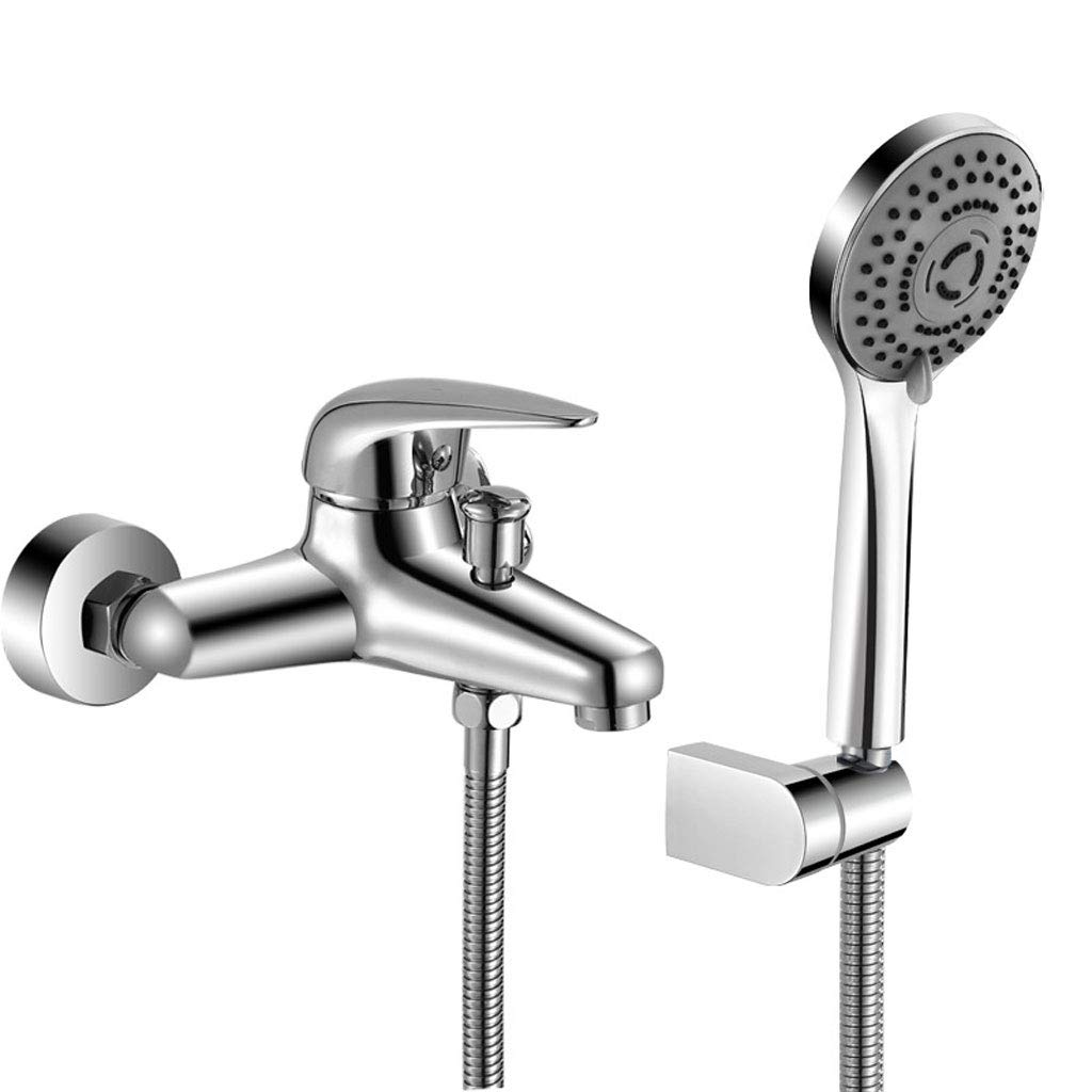 YQ&TL-YS Wall Mounted Copper Shower System - Dual Control Two-Stage Water Outlet with One Button Operation, Modern Hand Shower for Bathroom - Perfect for Spa-Like Relaxation and Water Saving
