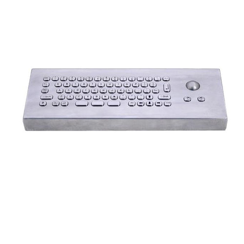 KBS PC MINI T Desk Compact Stainless Steel Keyboard with Trackball - Ergonomic Space-Saving Design for Office, Gaming & Home Computer Workstations