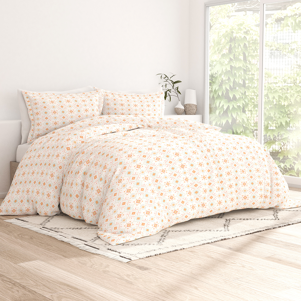 Aztec Dreams Pattern 3-Piece Duvet Cover Set - Queen Size Bohemian Tribal Bedding - Perfect for Boho Chic Bedroom Decor & Guest Room Makeover