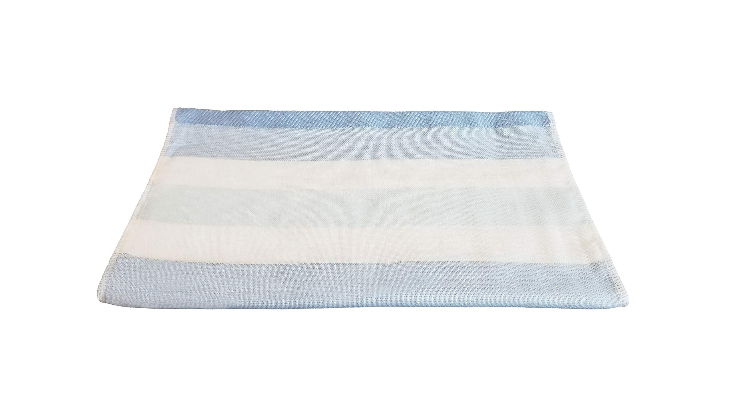 IPPINKA Senshu Japanese Hand Towel - Ultra Soft & Quick-Drying Two-Tone Striped Blue Bath Towel for Spa, Gym & Luxury Home Use