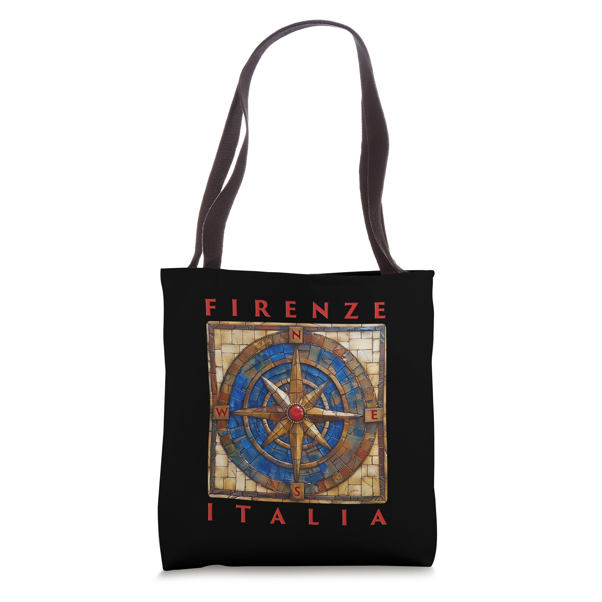 JCombs Florence Italy Compass Rose Tote Bag - Stylish & Durable Canvas Shoulder Bag for Women | Perfect for Travel, Shopping & Everyday Use