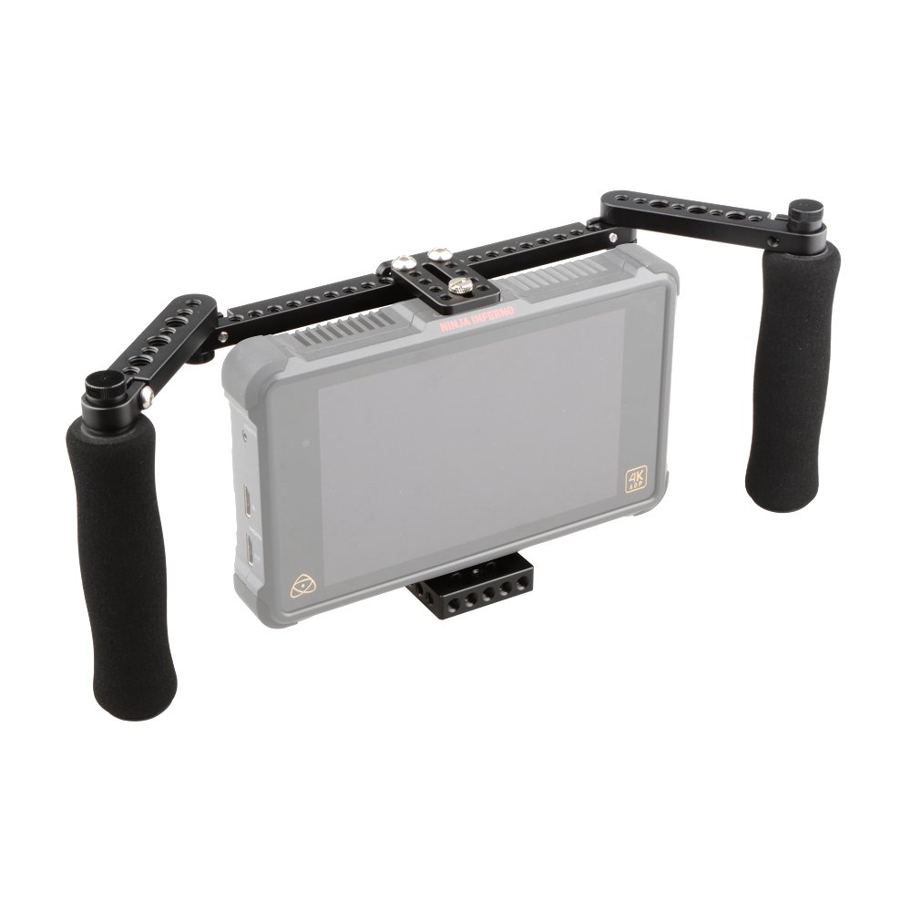 CAMVATE Adjustable Monitor Cage for 5-7 Inch LCD Screens - Durable Aluminum Alloy Bracket with Ergonomic Handles - Perfect for DSLR Camera Rigs, Video Production & Field Monitoring