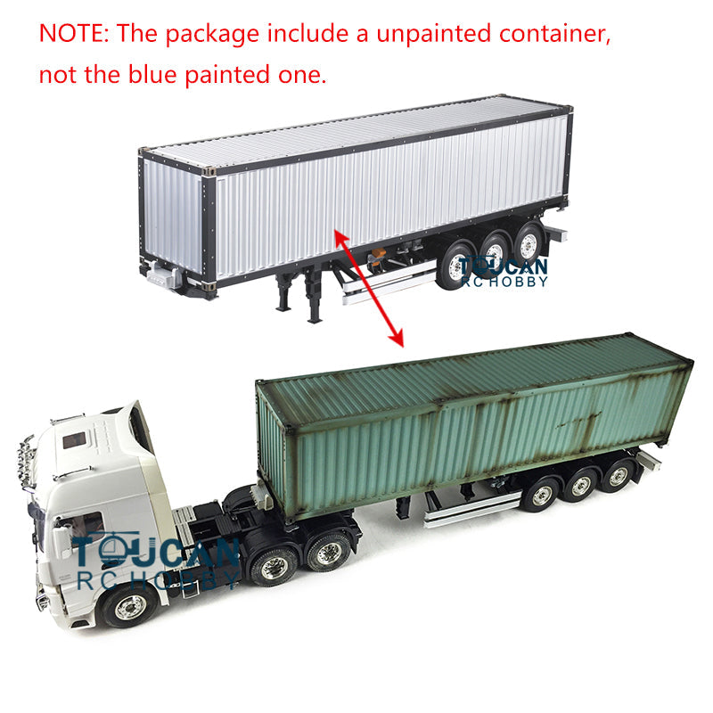 1/14 Scale RC Reefer Container Semi Trailer with Remote Controlled Tractor Truck - DIY Kit Model for Hobbyists | Perfect for RC Car Racing, Truck Simulation & Collectible Display
