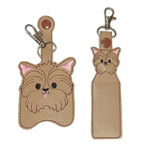 Yorkie Hand Sanitizer Holder & Lip Balm Holder - Cute Dog Shaped Keychain for Purse, Backpack & Travel Accessories - Perfect for Germ Protection On The Go