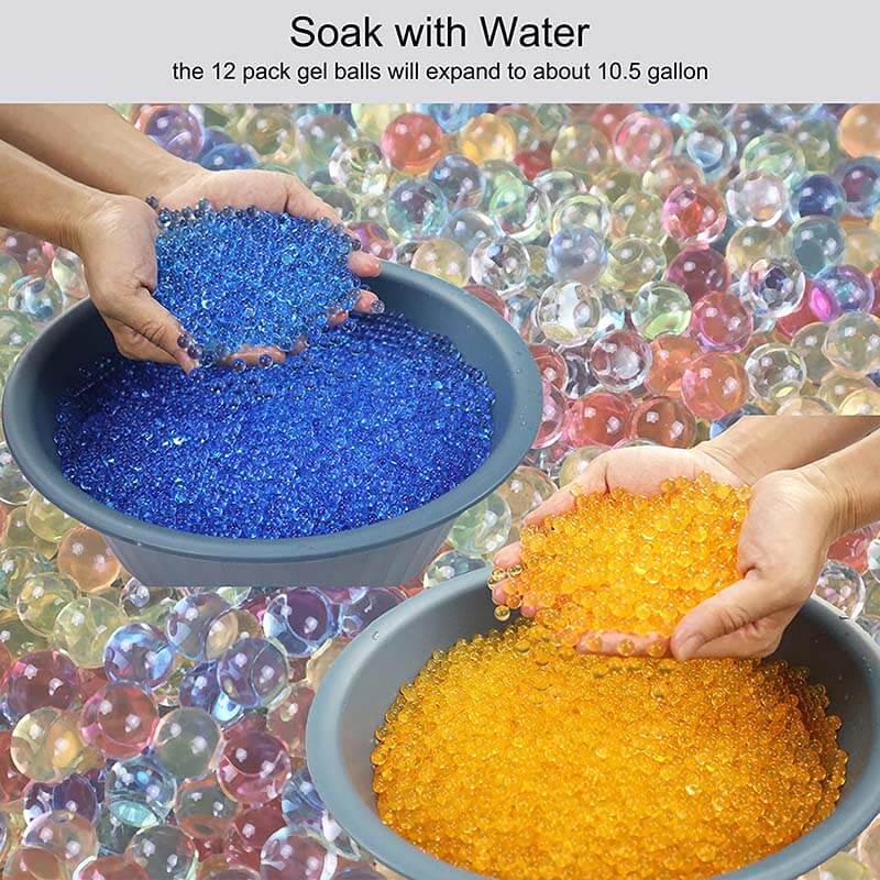 7-8mm Gel Ball Beads Refill (120,000Pcs) - Blue, Orange & Mixed Colors for Gel Blaster, Splat Ball Guns & Outdoor Shooting Games