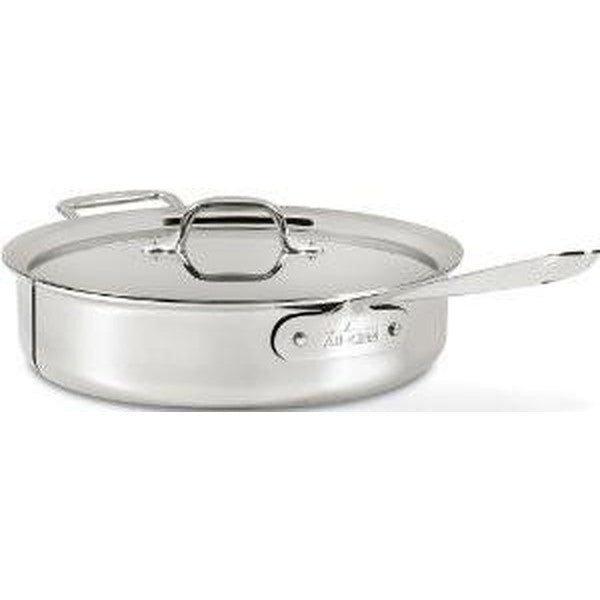 All-Clad D3 4-Quart Stainless Steel Saute Pan with Lid - Professional Cookware for Searing, Braising & Sauteing - Perfect for Home Chefs & Professional Kitchens