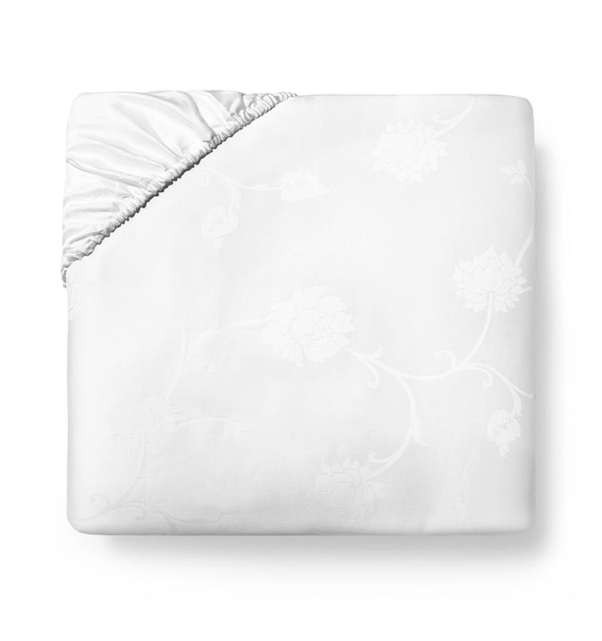 SFERRA Giza 45 Luxury 100% Egyptian Cotton Jacquard Fitted Sheet - Queen Size Bedding for Upscale Hotels & Master Bedrooms
