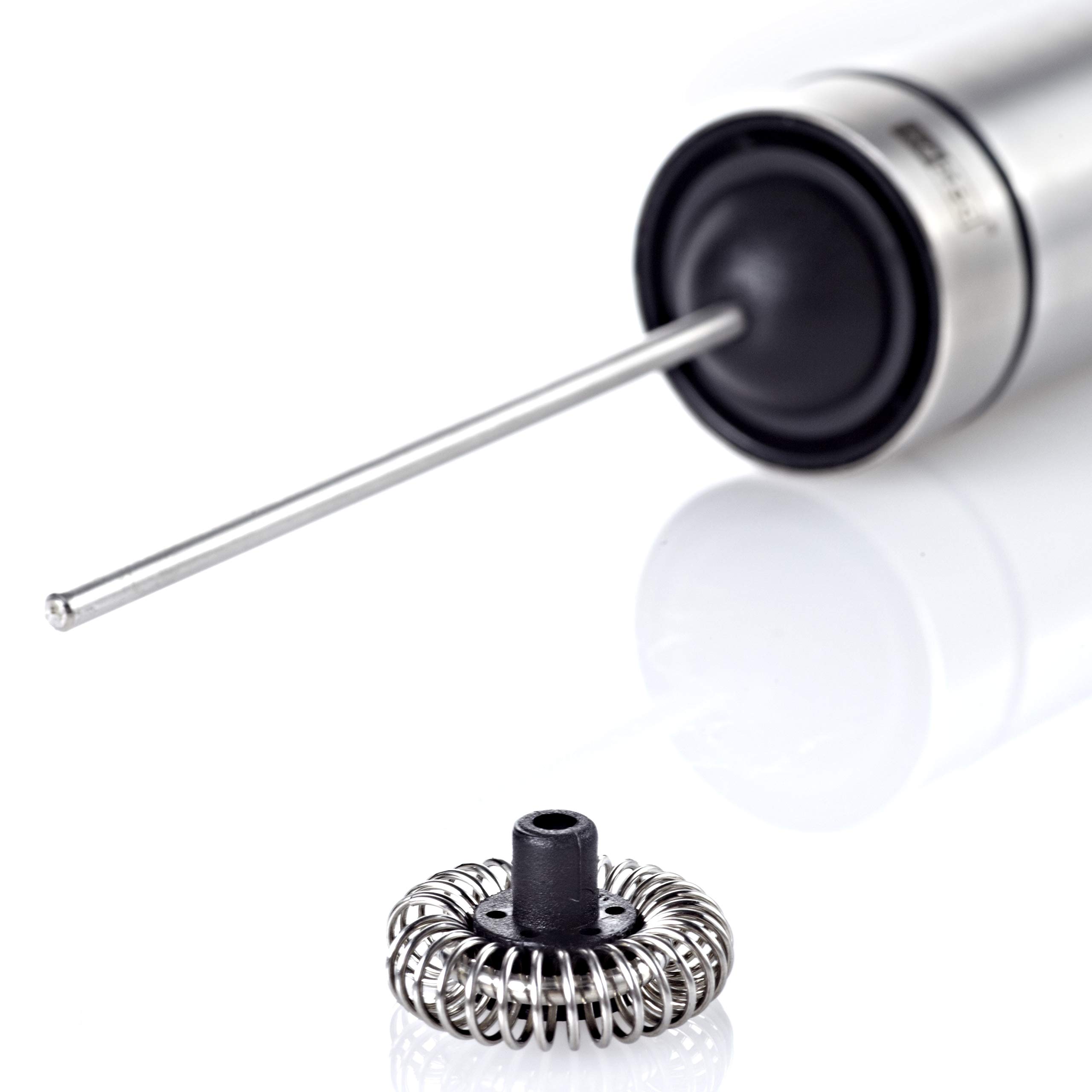 AdHoc Rapido Automatic Milk Frother & Sauce Whisk - Stainless Steel & Black - Perfect for Lattes, Cappuccinos, Hot Chocolate & Dessert Sauces