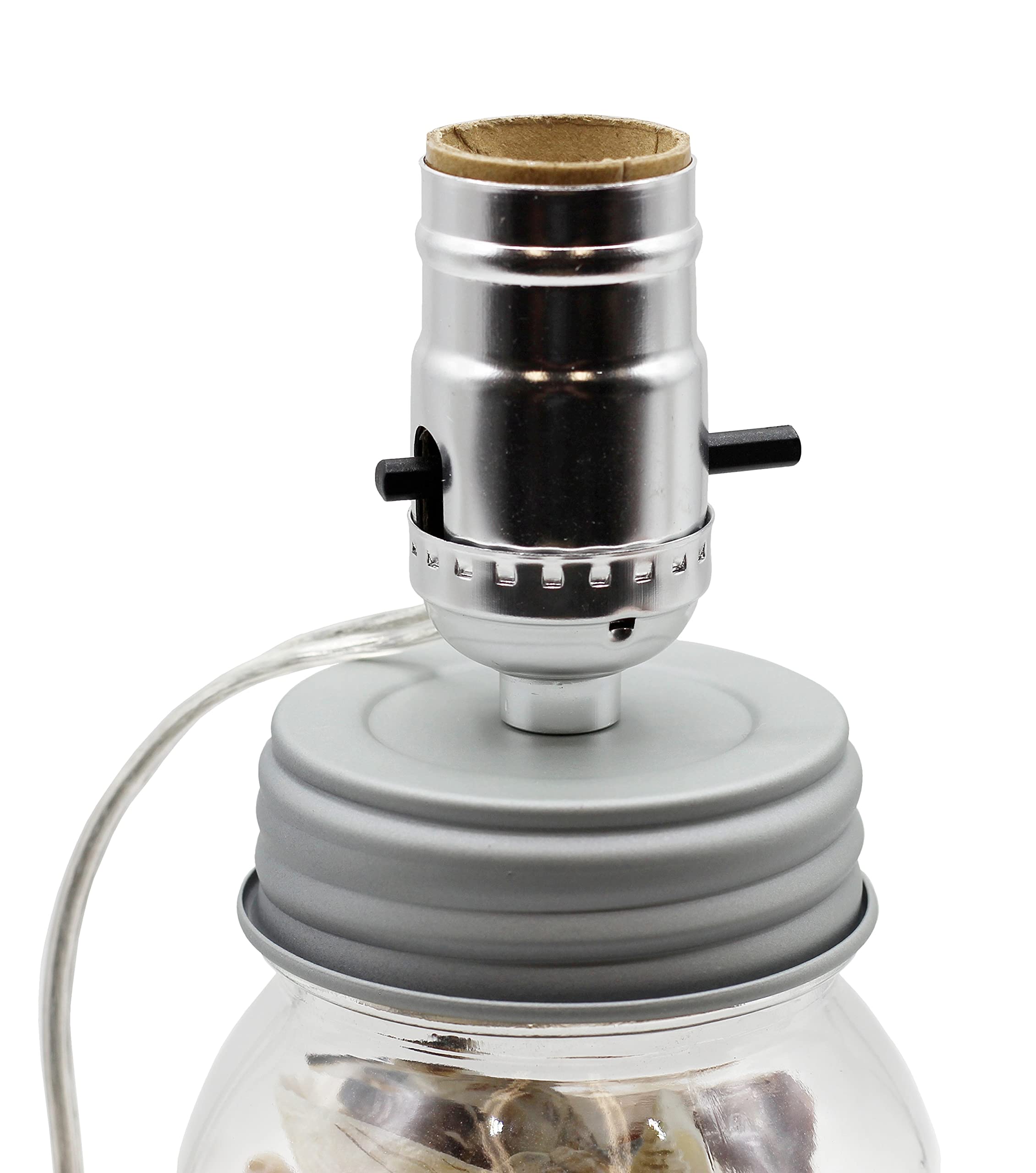 DIY Mason Jar Lamp Making Kit - Pre-Wired Canning Jar Light Conversion with Silver Lid & Socket | Creative Home Decor, Gift Idea for Craft Lovers, Perfect for Bedroom, Living Room or Patio Lighting
