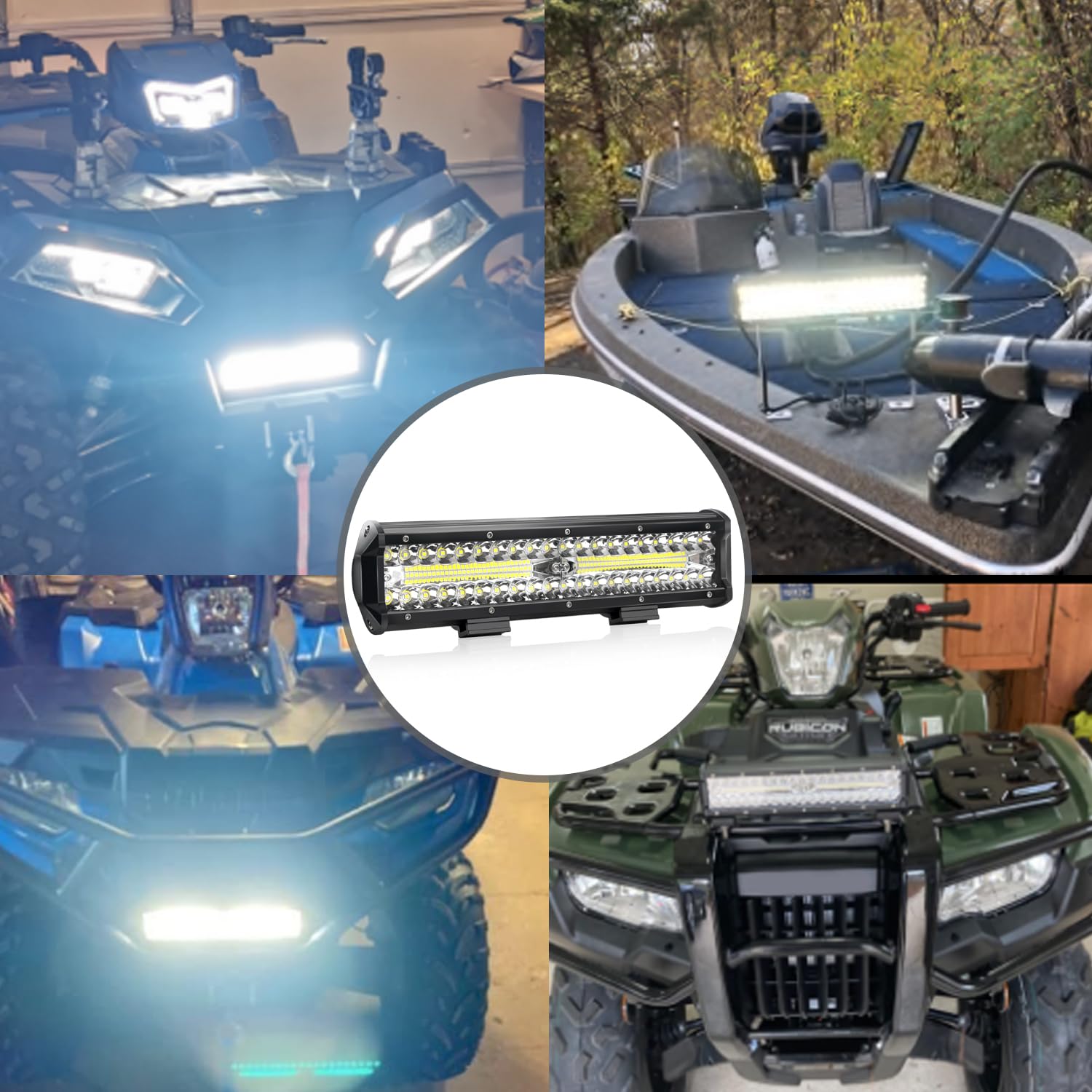 AveneMark 12 Inch 300W Triple Row LED Light Bar - Flood Spot Combo Off Road Lights with 16AWG Wiring Harness Kit - Waterproof LED Light Bar for Trucks, ATV, UTV, SUV - Perfect for Off-Roading, Camping & Night Driving