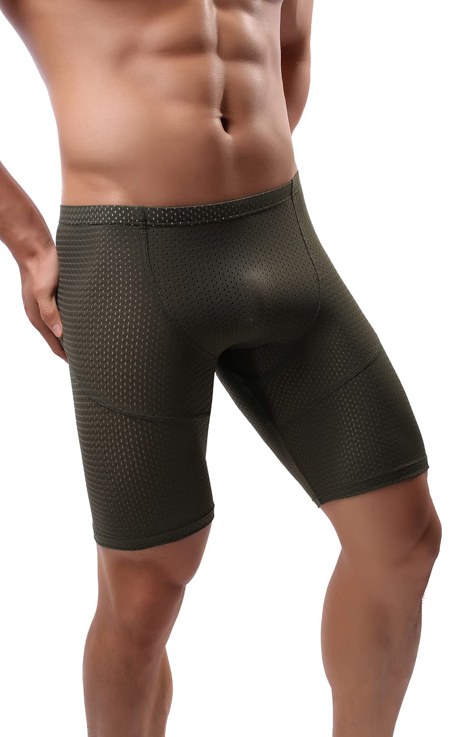 **Linemoon Men's Tight Yoga Workout Shorts - Breathable Mesh Gym Training Shorts for Running, Cycling & Fitness**