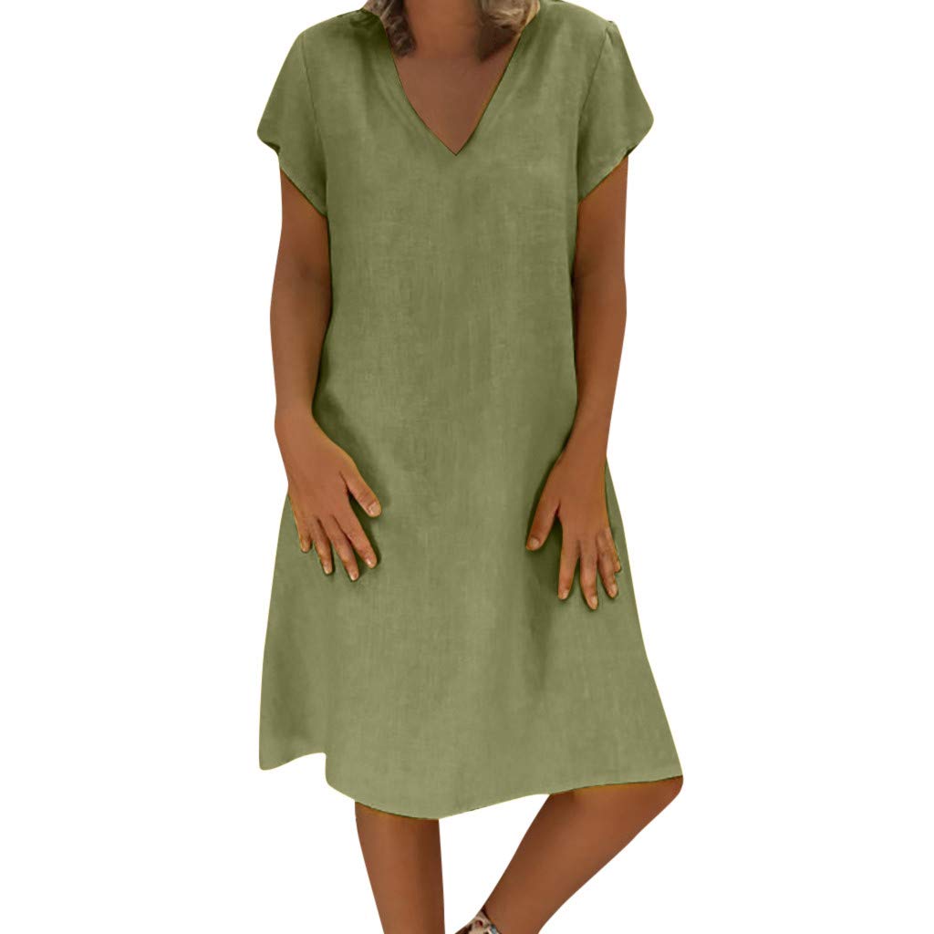 HUANKD Women's Summer Casual Dress - High Neck Knee-Length Cocktail Dress for Sorority, Daywear & Formal Occasions | Perfect for Parties, Weddings & Office Wear 2023