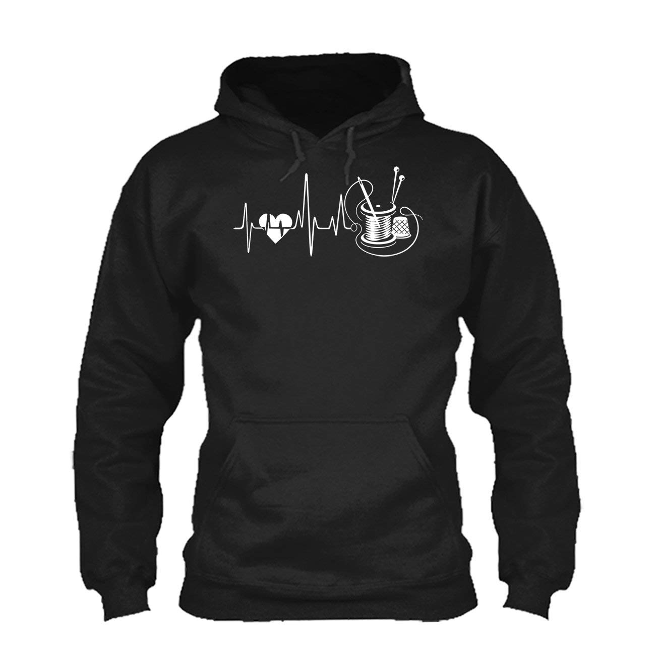 LightRed Sewing Heartbeat Graphic T-Shirt for Men & Women - Casual Wear, Street Style, Unisex Fashion