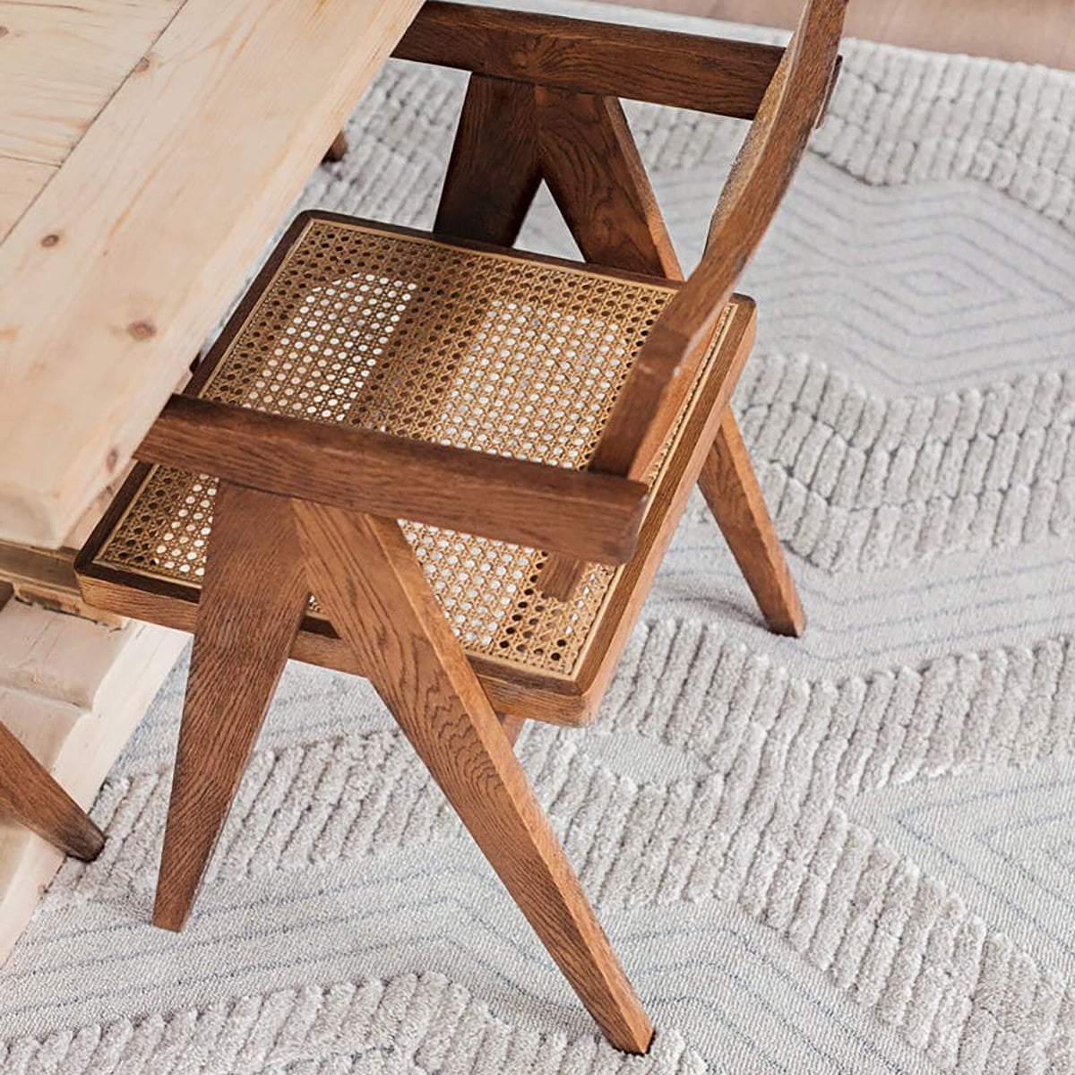 Handmade Dayna Textured Diamond Tribal Rug - Boho Chic Area Rug for Living Room, Bedroom & Office Decor