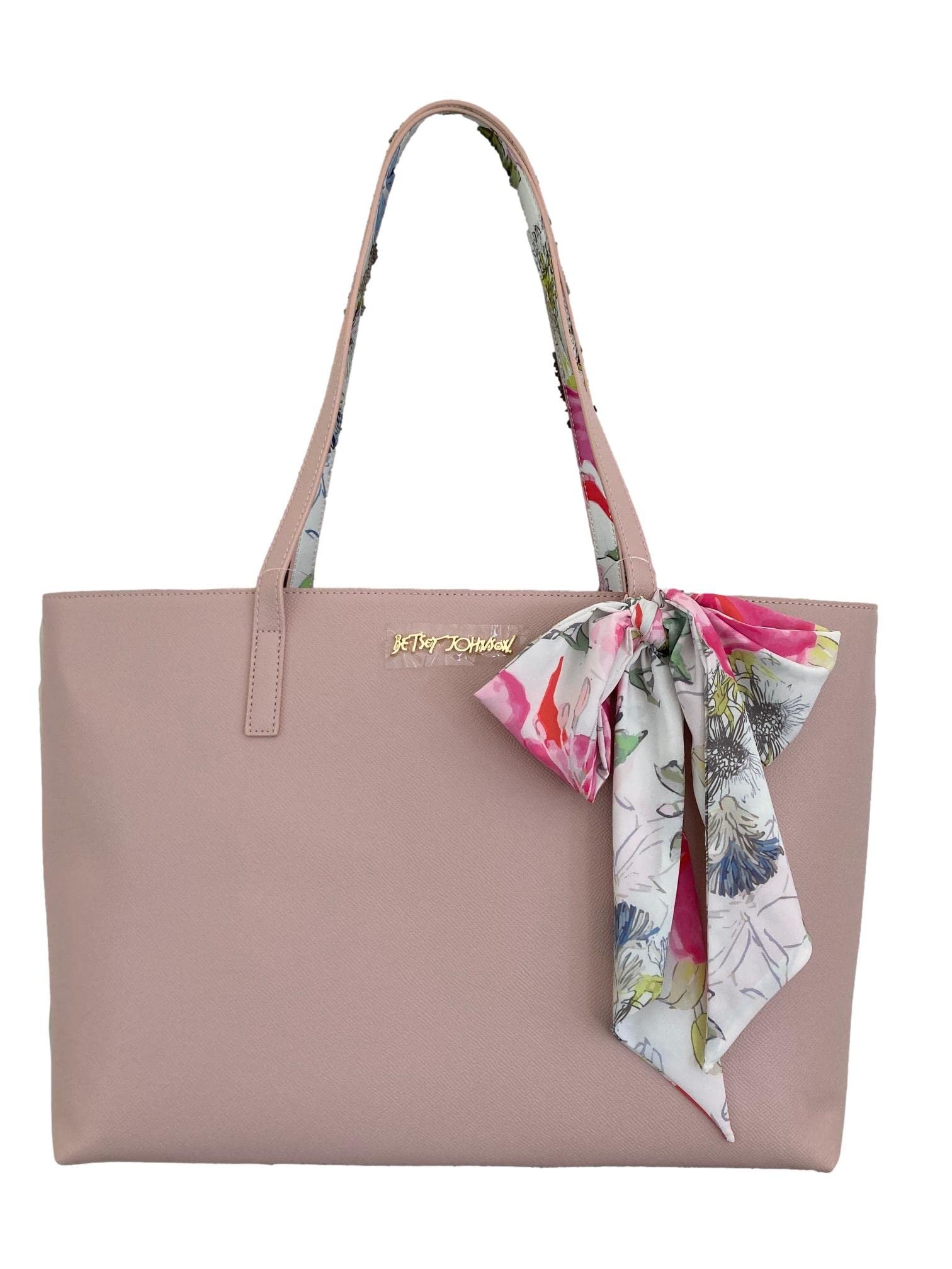 Betsey Johnson XO Zaria Tote Bag with Detachable Wristlet & Scarf - Stylish Women's Handbag for Work, Travel & Everyday Use