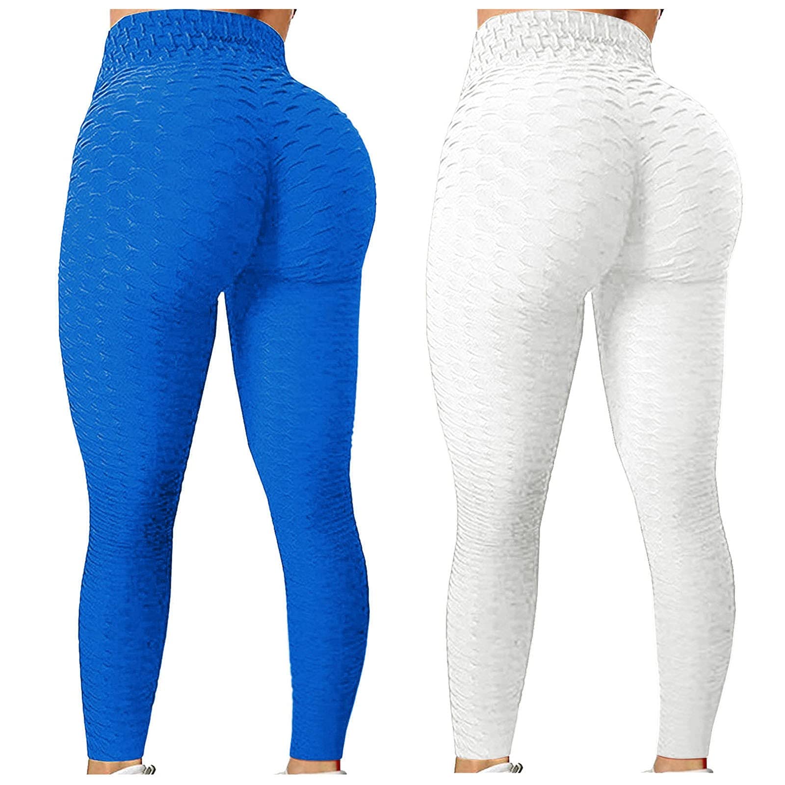 Smooto Women's High Waist Yoga Pants - TikTok Leggings with Tummy Control & Booty Scrunch - Workout & Gym Leggings (Grey, Multicolor 5, Large) - Perfect for Yoga, Running & Casual Wear