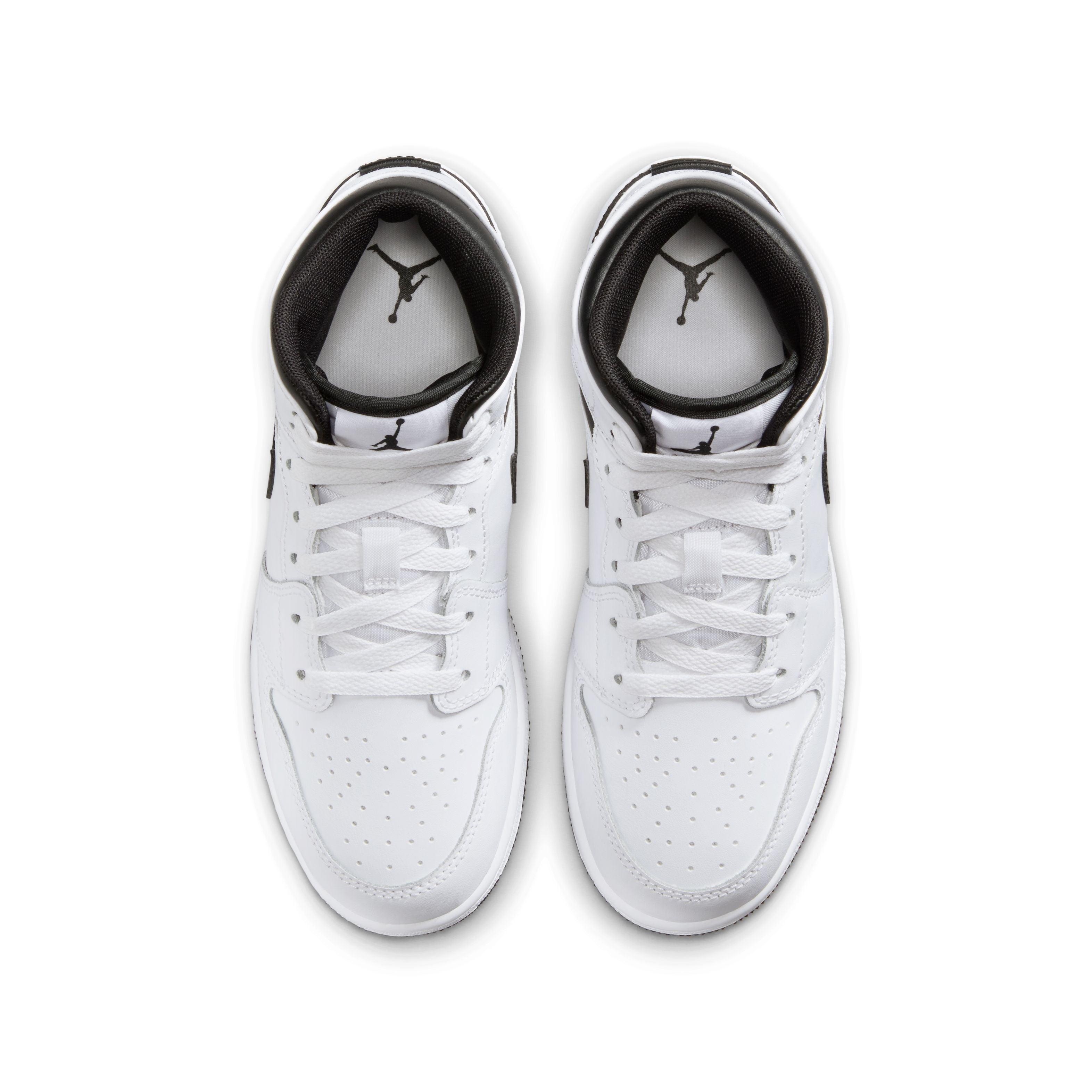 Kids Air Jordan 1 Mid Sneakers - White Basketball Shoes for Boys & Girls - Perfect for School, Sports & Casual Wear