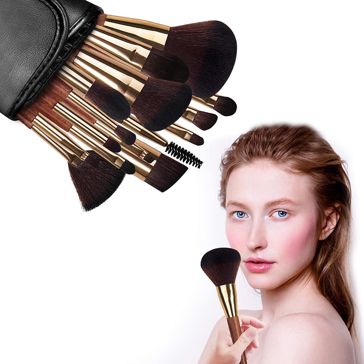 15Pcs Professional Makeup Brush Set - Foundation, Blending & Eyeshadow for Flawless Beauty