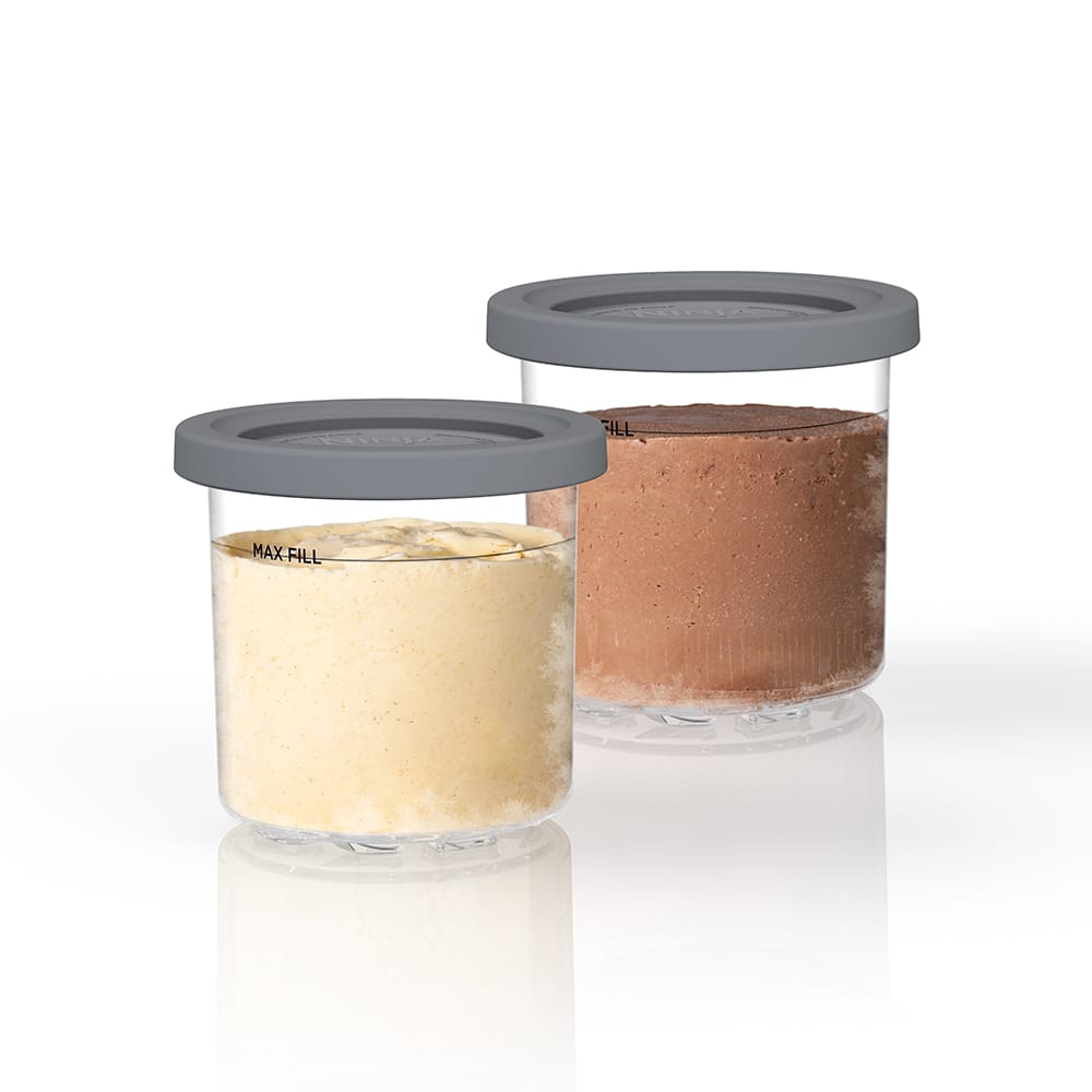 2 Pack Ninja CREAMi™ Ice Cream Maker Tubs - 470ml (16oz) BPA-Free Freezer Containers for Homemade Gelato, Sorbet & Smoothies - Perfect for Dessert Lovers & Healthy Snacks
