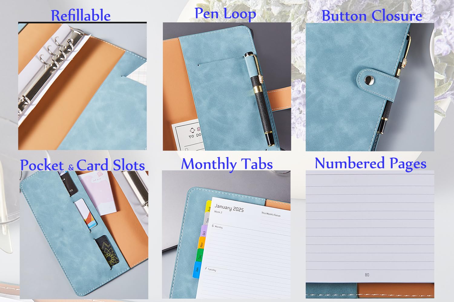 2024-2025 Academic Planner - A5 Weekly & Monthly Organizer with Refillable Pages, Monthly Tabs, Pocket & Pen Loop - Perfect for School, Work & Family Planning (August 2024 - July 2025) | Student Planner, Teacher Diary, Office Productivity Tool, Family Schedule Organizer