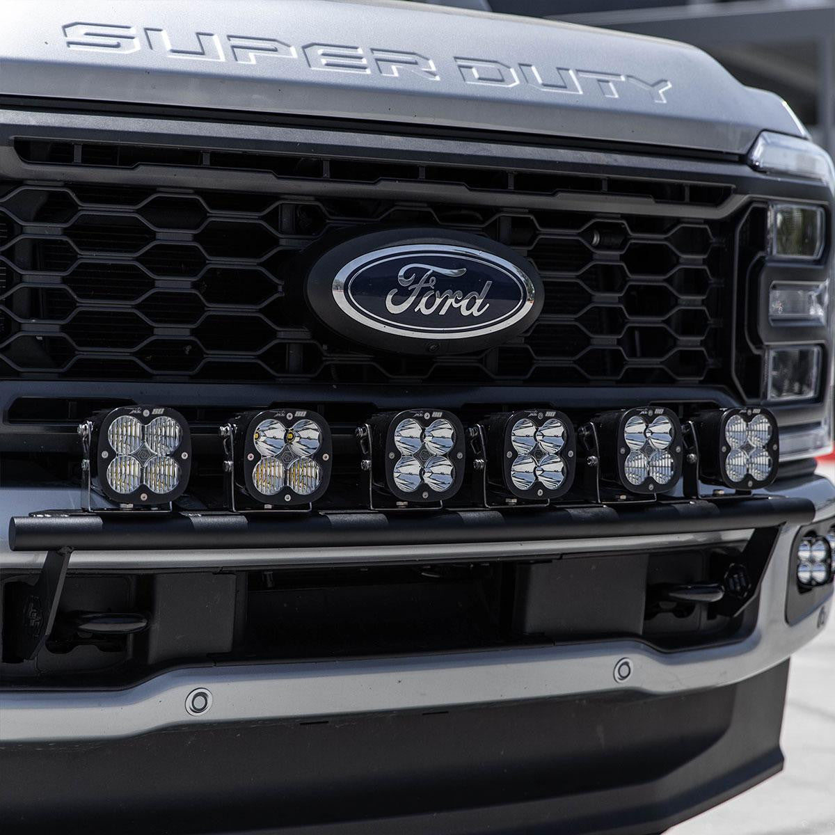 2023-2024 Ford F250 F350 Bull Bar with LED Light Kit - Heavy Duty Off-Road Grille Guard for Truck Protection & Adventure Driving