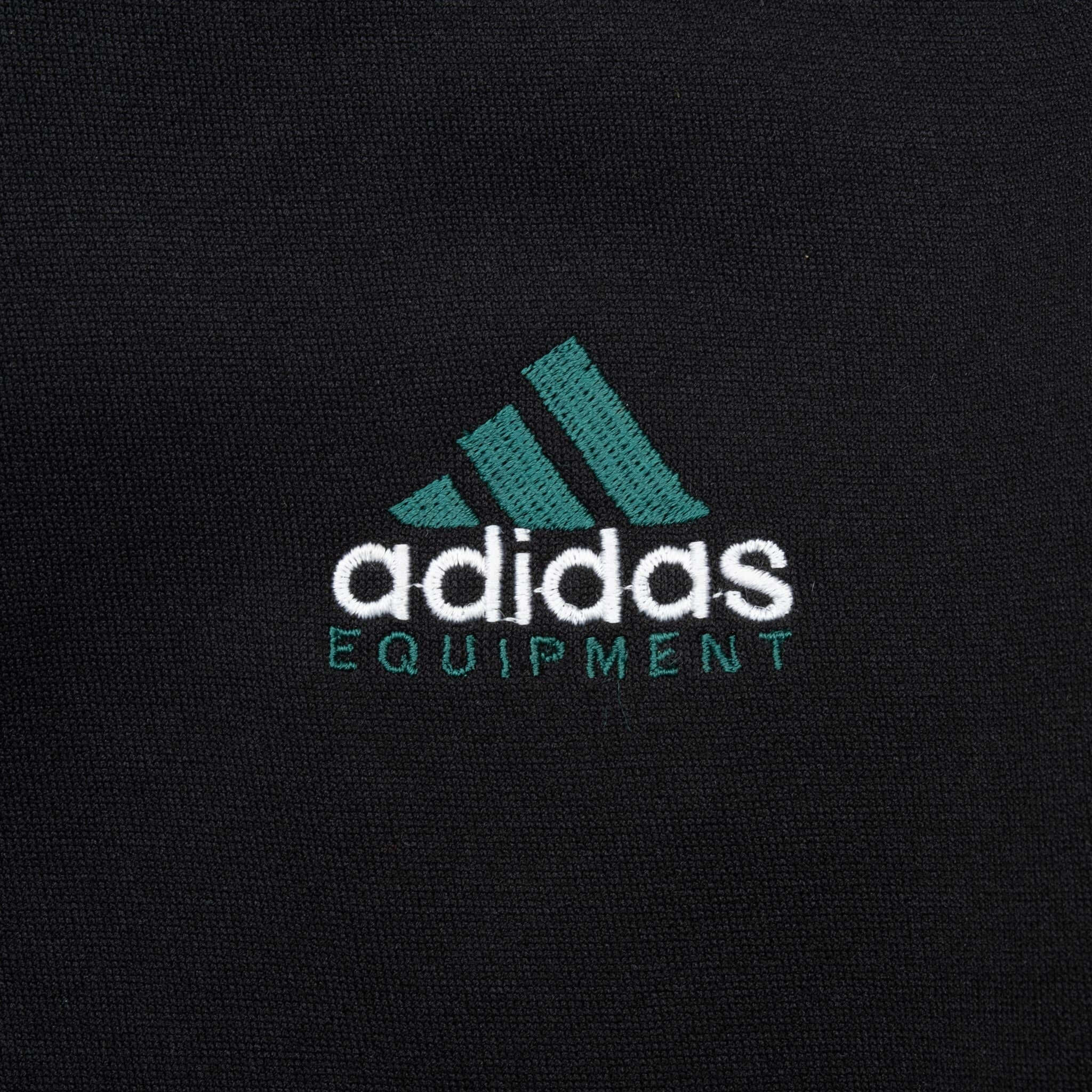 Vintage Adidas Equipment Black & Red Pullover Track Jacket 1990s Large - Retro Athletic Wear for Running, Gym & Street Style Fashion