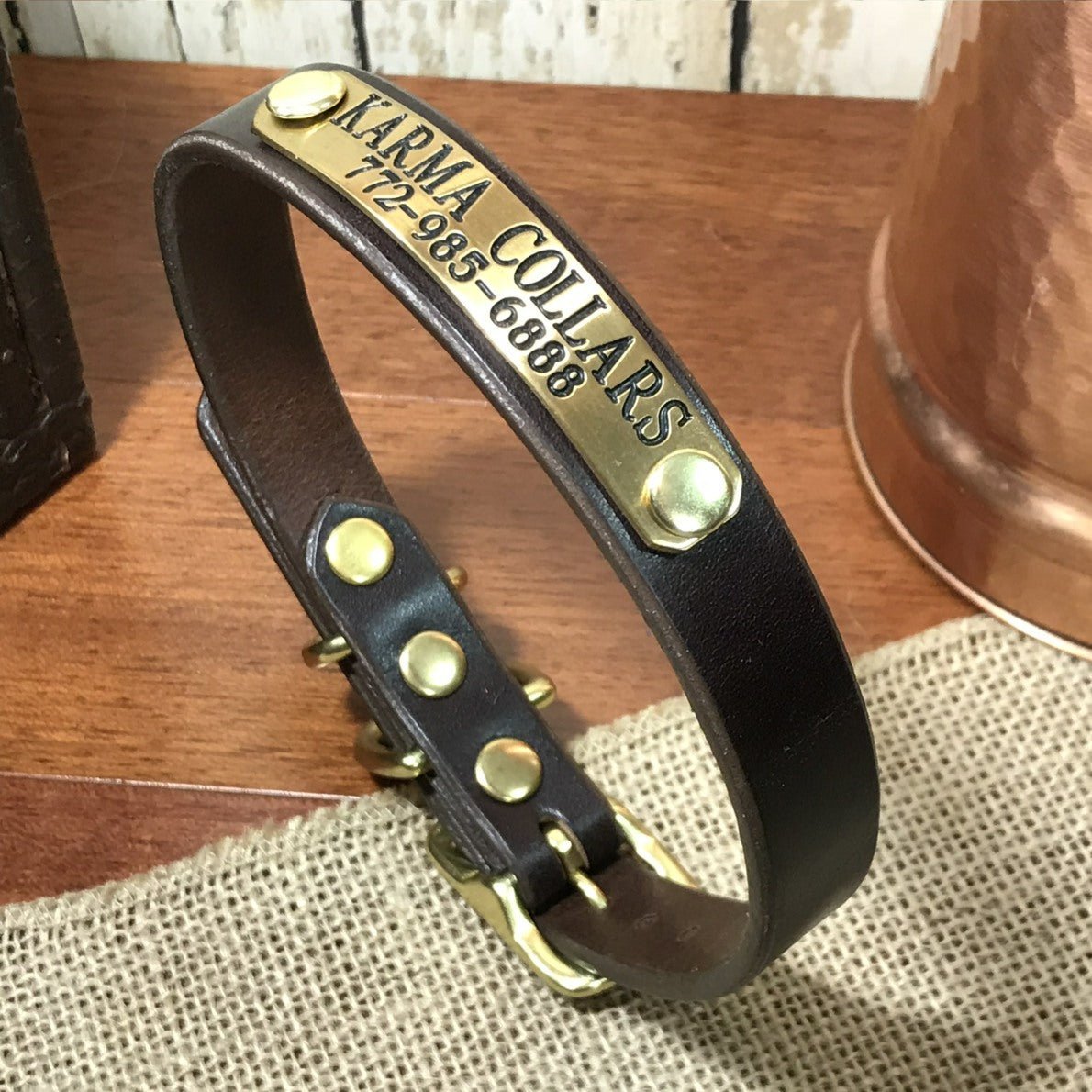 Personalized Leather Dog Collar with Engraved Nameplate - Adjustable 3/4 Inch Width - Perfect for Training, Walks & Special Occasions - Custom Pet Gift for Dogs & Puppies